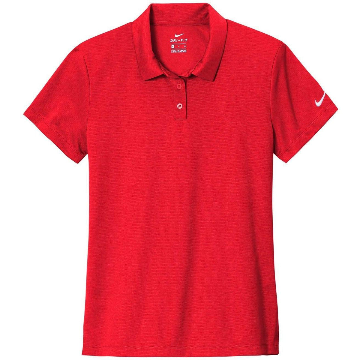no-logo NIKE Women's Dry Essential Solid Polo-Regular-Nike-University Red-S-Thread Logic