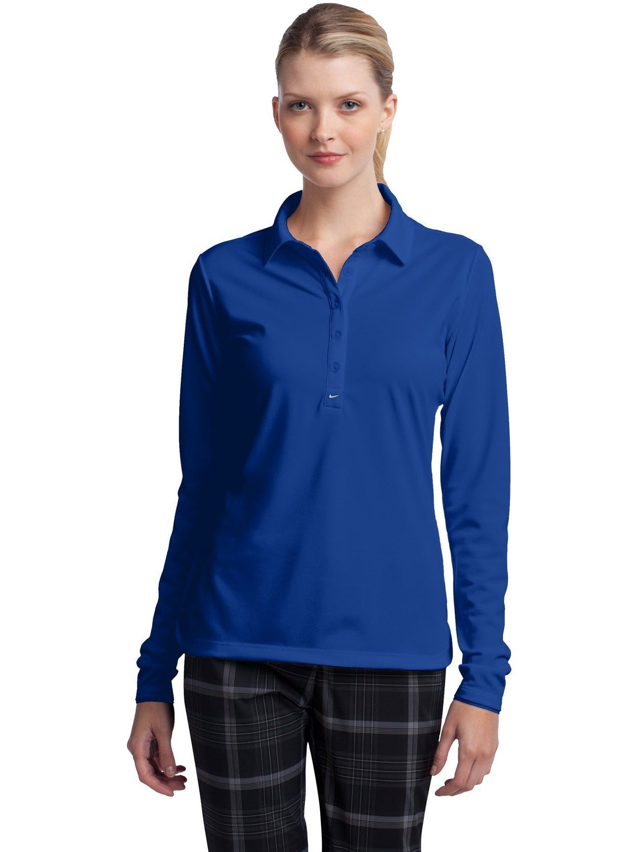 no-logo NIKE Ladies Long Sleeve Dri-FIT Stretch Tech Polo-Regular-NIKE-Thread Logic