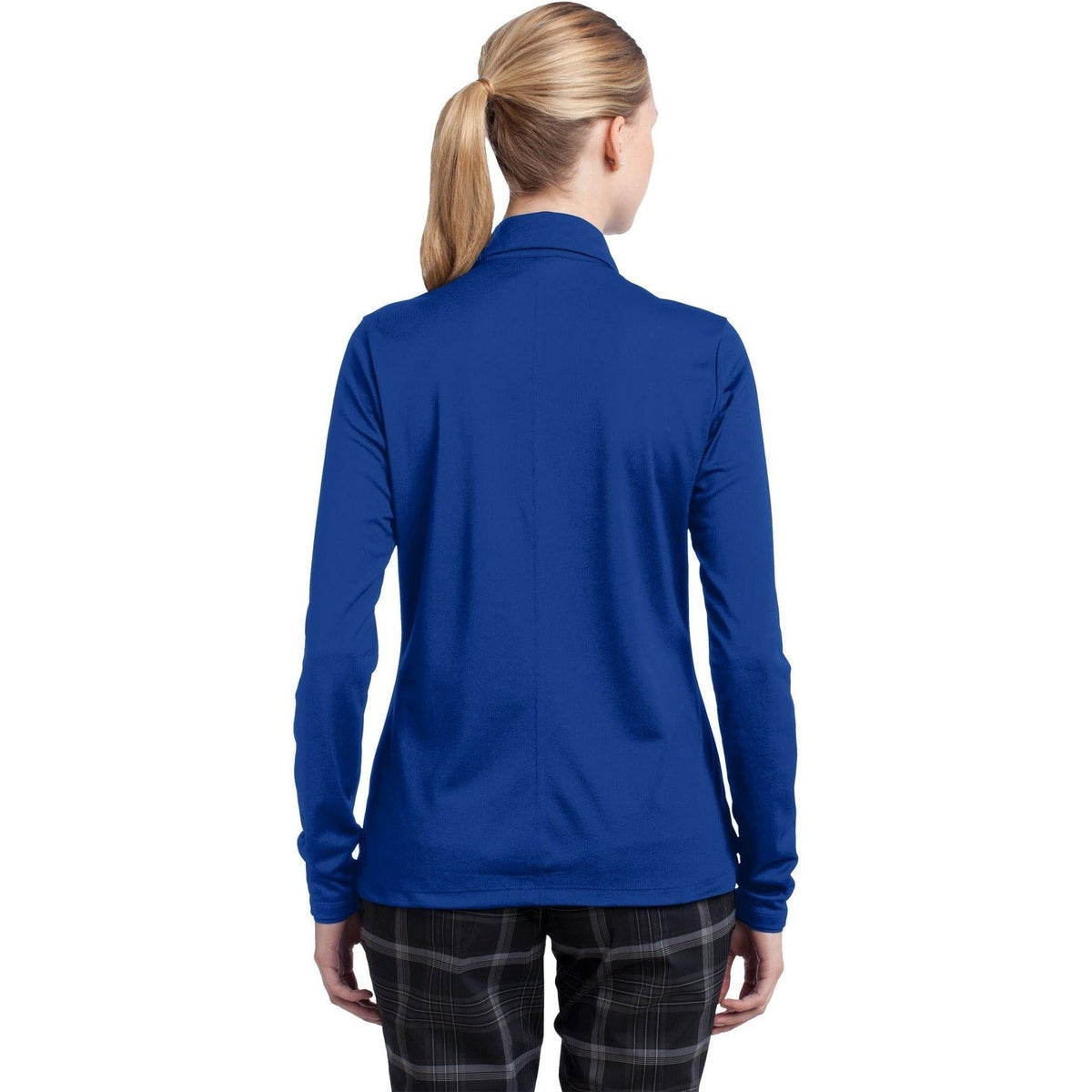 no-logo NIKE Women's Long Sleeve Dri-FIT Stretch Tech Polo-Polos-Nike-Thread Logic