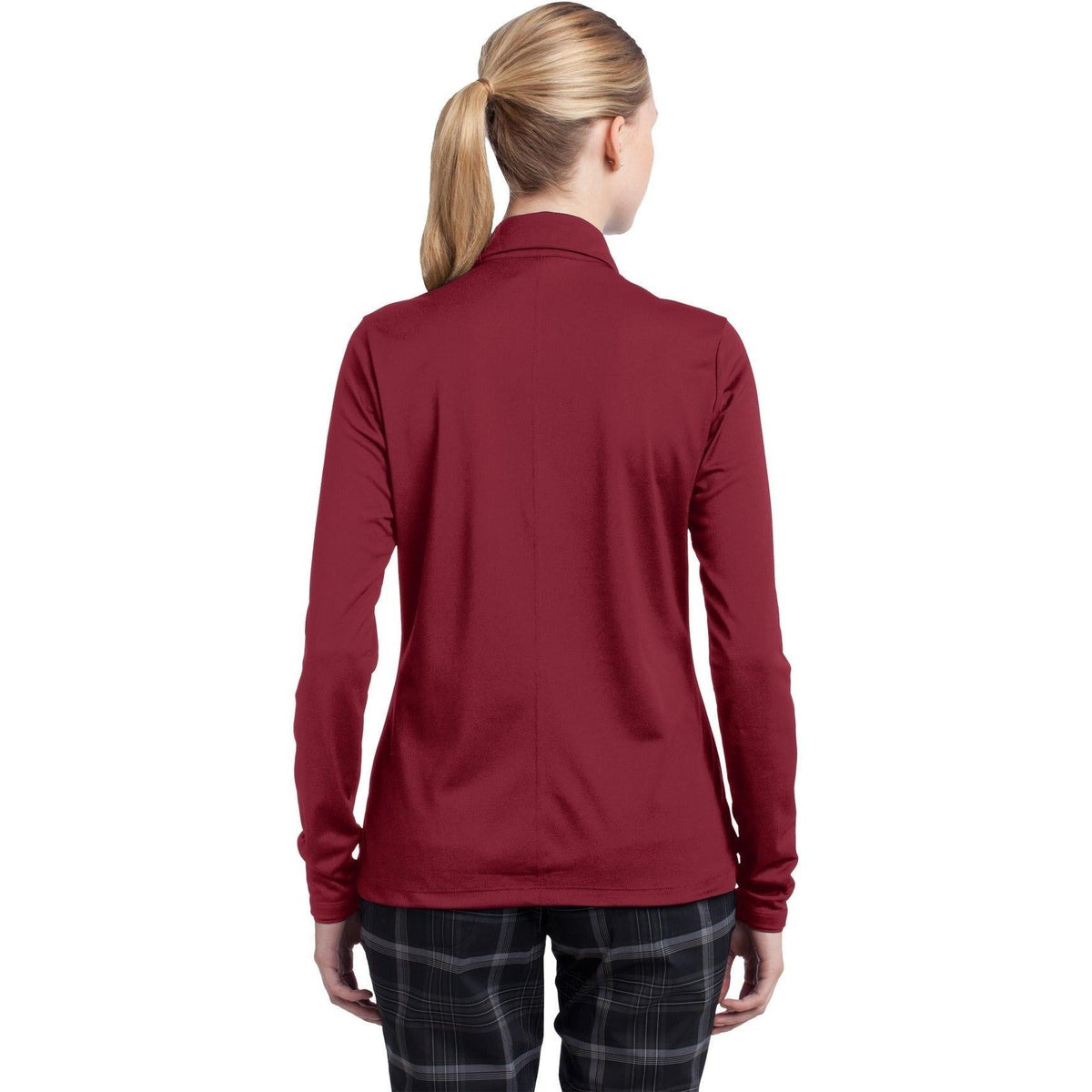 no-logo NIKE Women's Long Sleeve Dri-FIT Stretch Tech Polo-Polos-Nike-Thread Logic