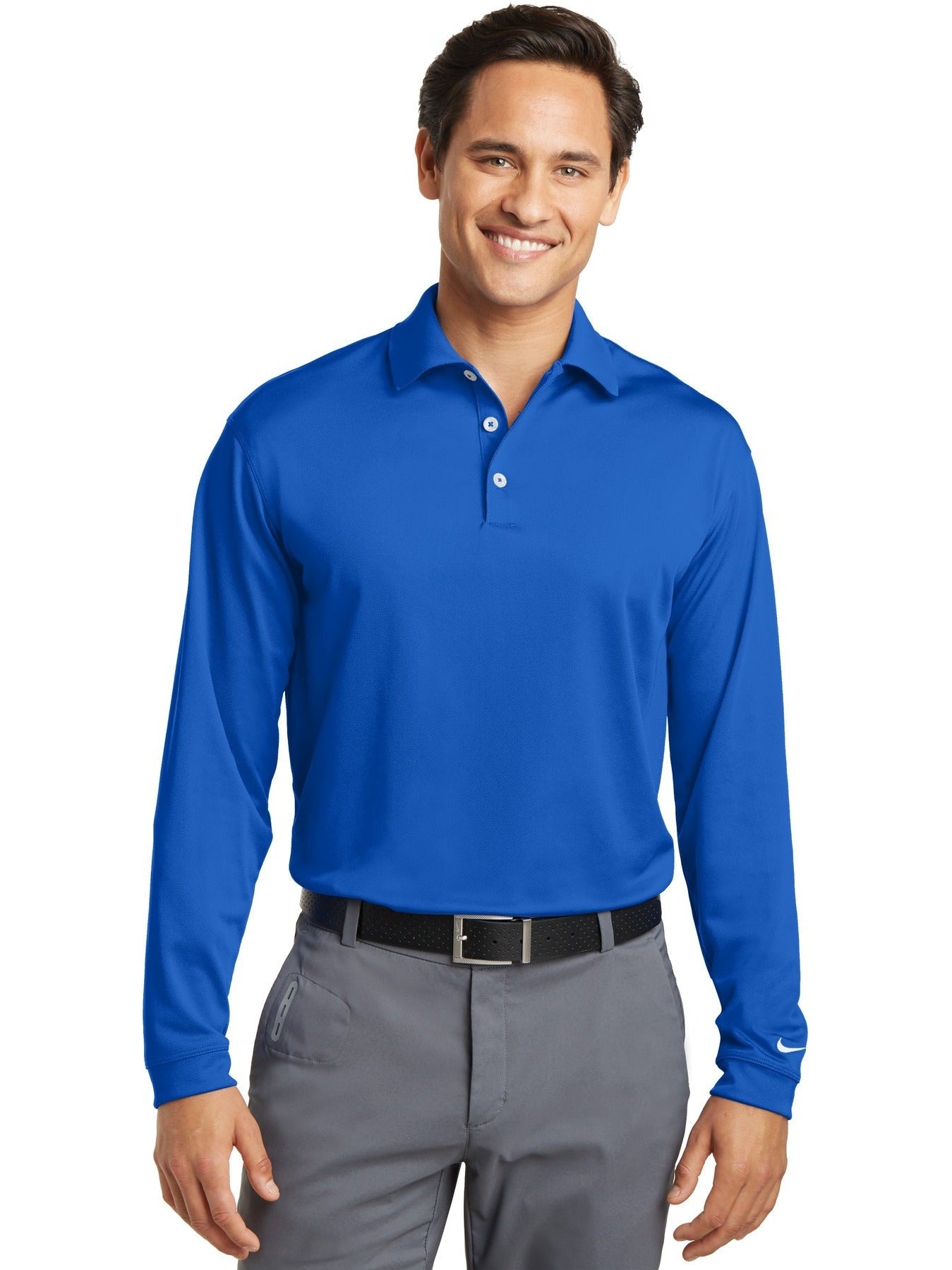 no-logo NIKE Long Sleeve Dri-FIT Stretch Tech Polo-Regular-NIKE-Thread Logic