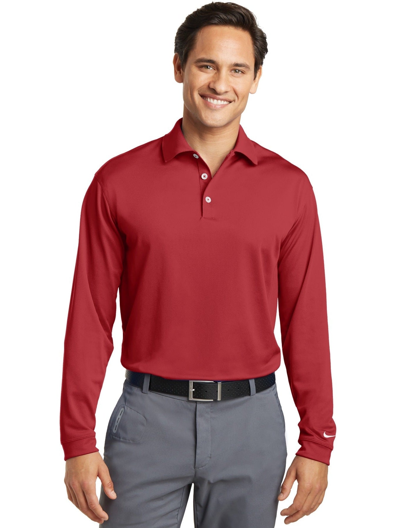 no-logo NIKE Tall Long Sleeve Dri-FIT Stretch Tech Polo-Regular-NIKE-Thread Logic