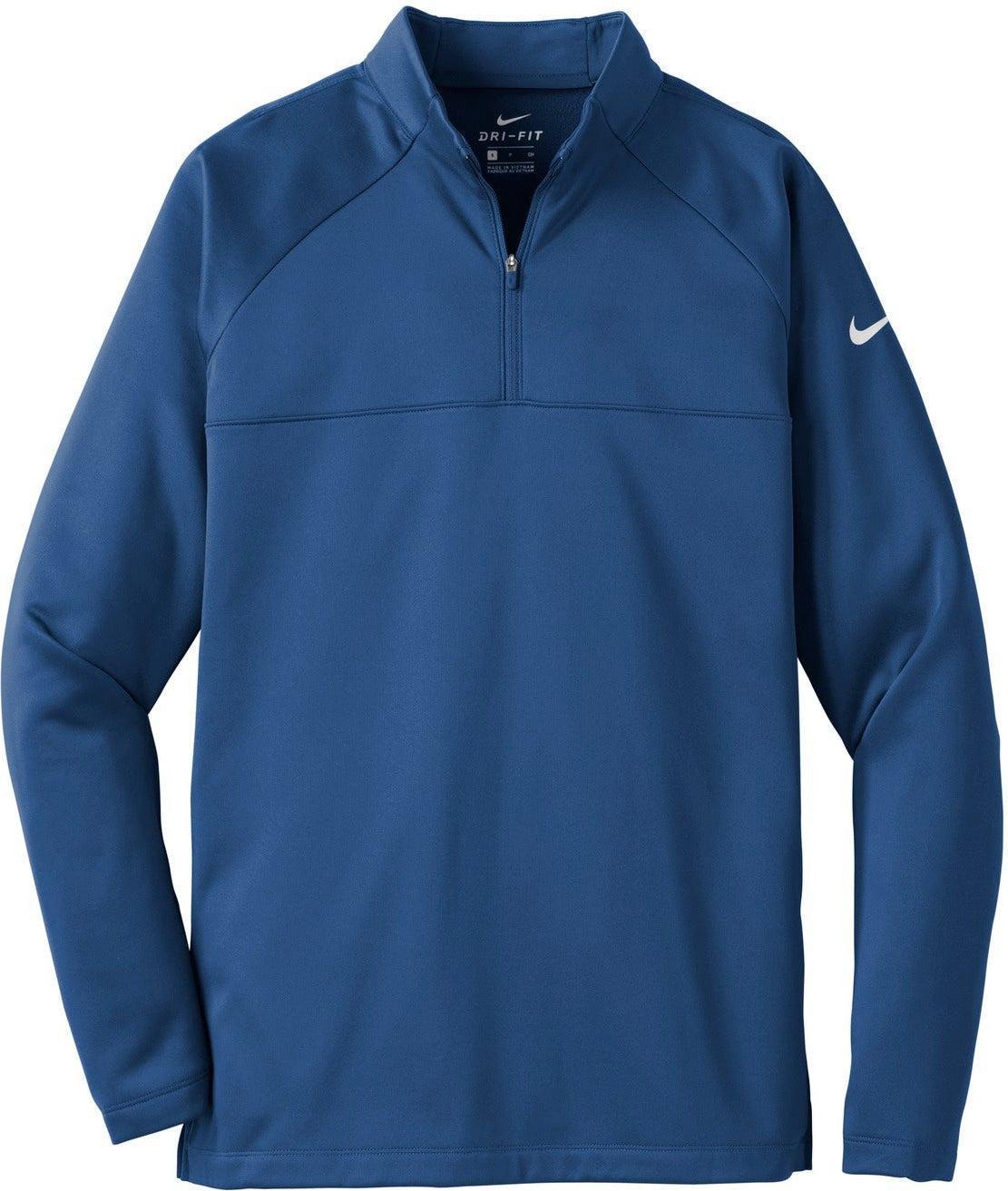 No-Logo CLOSEOUT - NIKE Therma-FIT 1/2-Zip Fleece-Active-Nike-Gym Blue/Gym Blue-XS-Thread Logic
