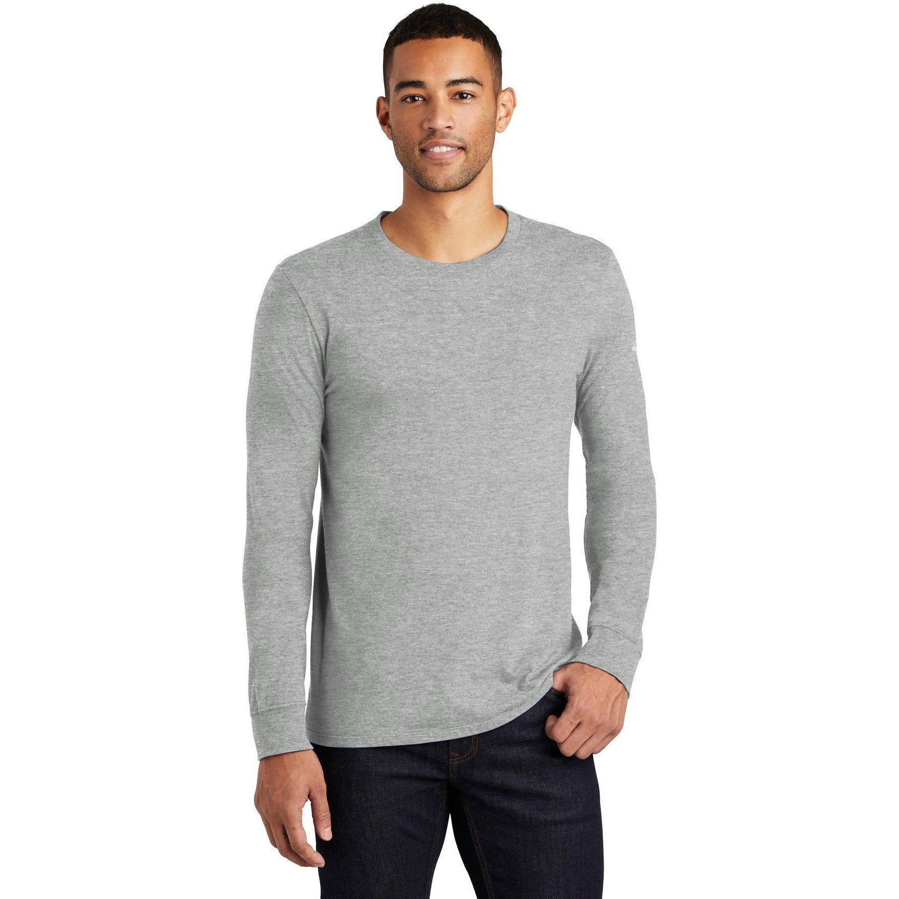 no-logo CLOSEOUT - Nike Core Cotton Long Sleeve Tee-Nike-Dark Grey Heather-S-Thread Logic