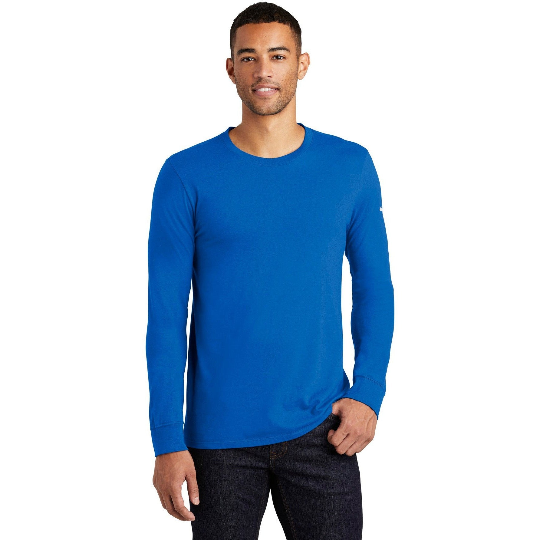 no-logo CLOSEOUT - Nike Core Cotton Long Sleeve Tee-Nike-Game Royal-XS-Thread Logic