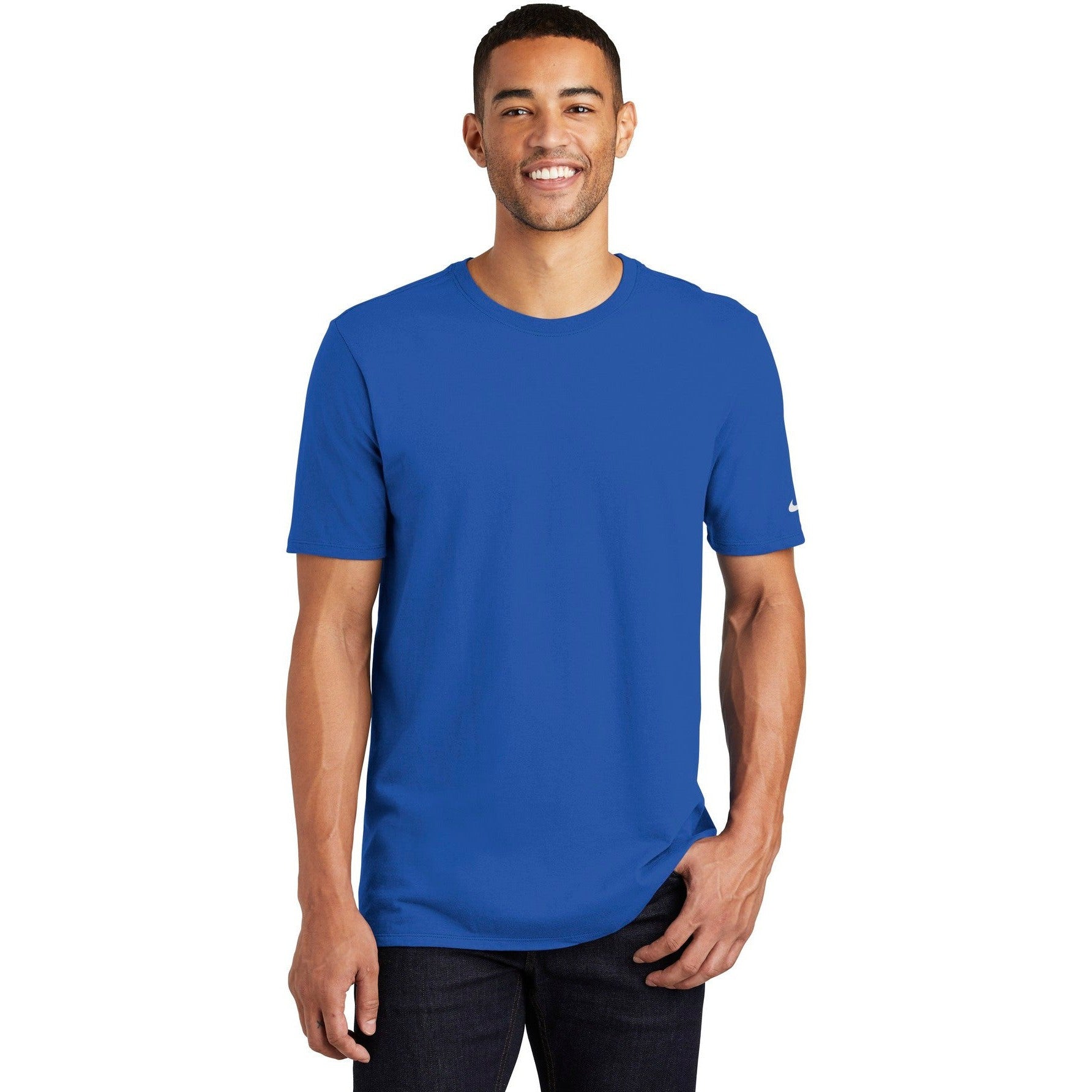 no-logo CLOSEOUT - Nike Core Cotton Tee-Nike-Rush Blue-XS-Thread Logic