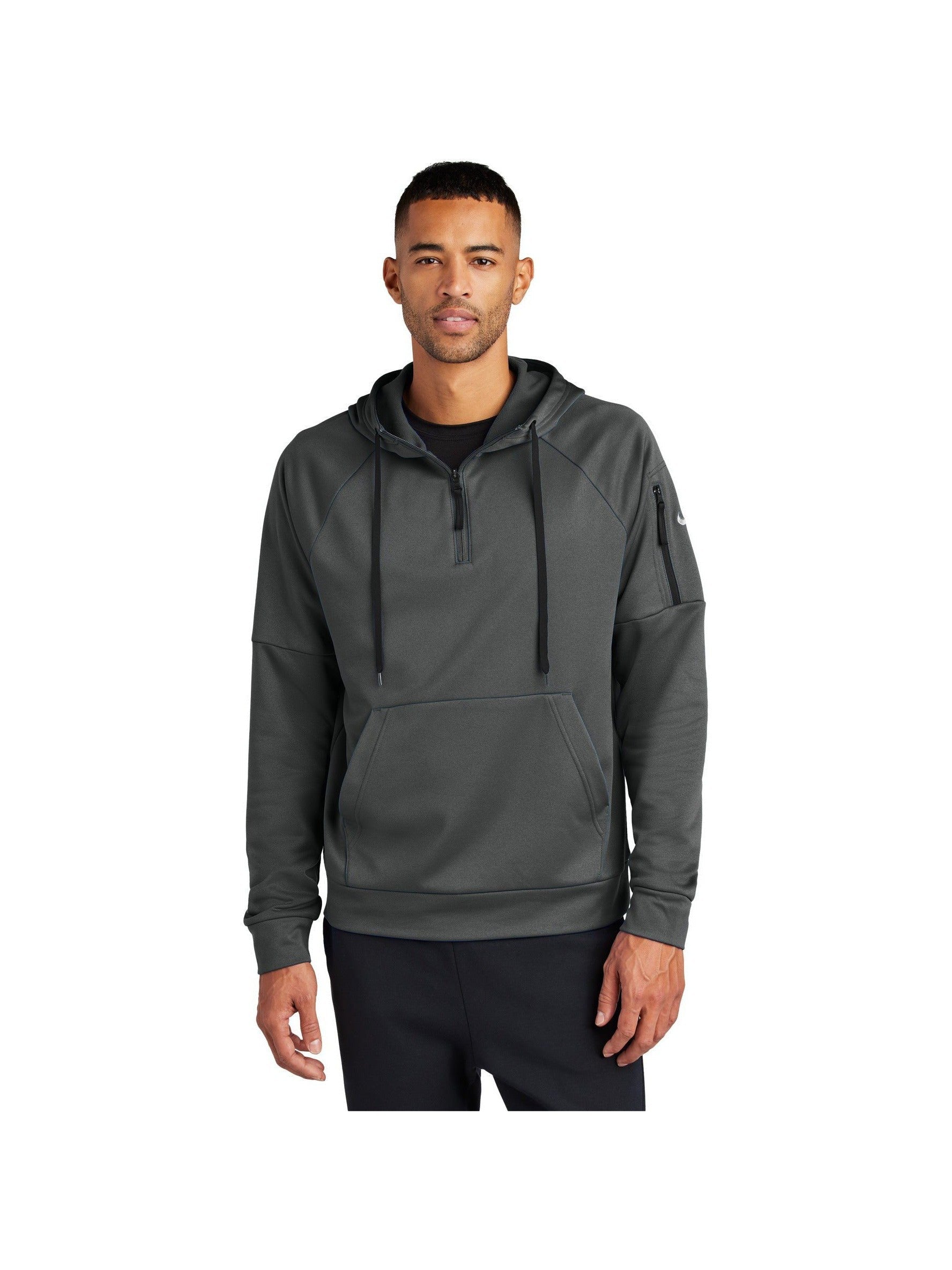 no-logo Nike Therma-FIT Pocket 1/4-Zip Fleece Hoodie-Nike-Thread Logic