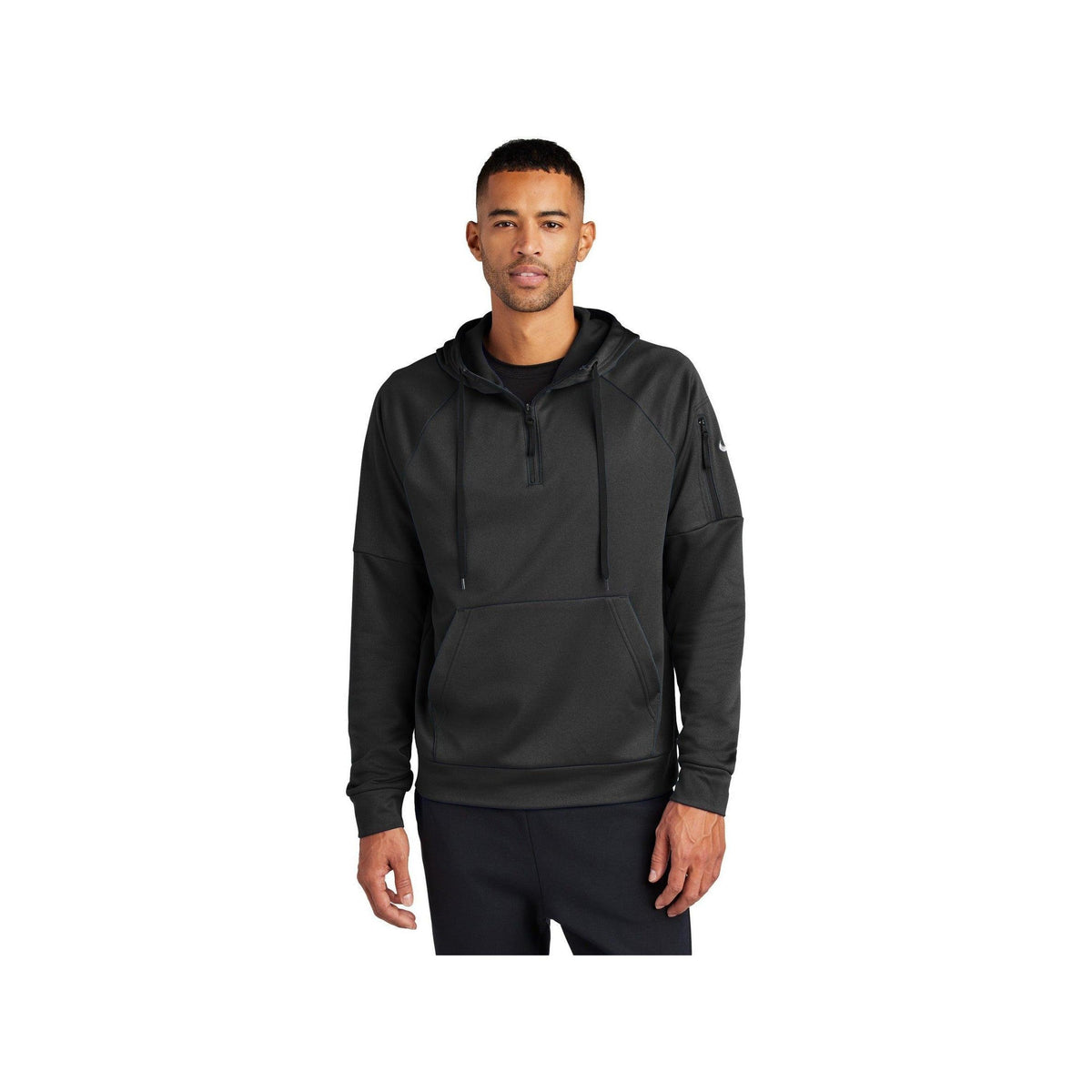 no-logo Nike Therma-FIT Pocket 1/4-Zip Fleece Hoodie-Nike-Thread Logic