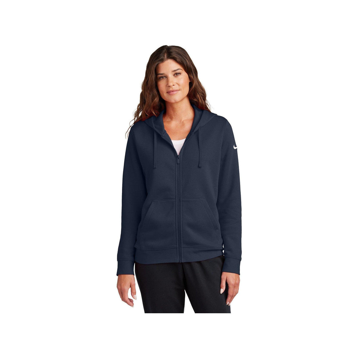 no-logo Nike Ladies Club Fleece Sleeve Swoosh Full-Zip Hoodie-Nike-Thread Logic