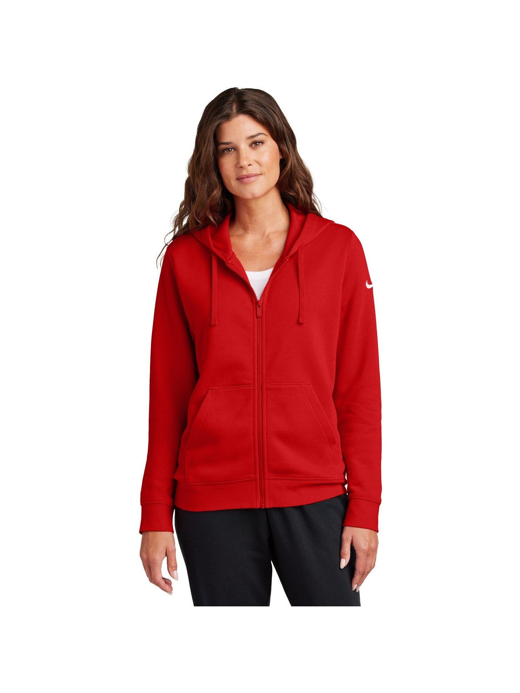 no-logo Nike Ladies Club Fleece Sleeve Swoosh Full-Zip Hoodie-Nike-Thread Logic
