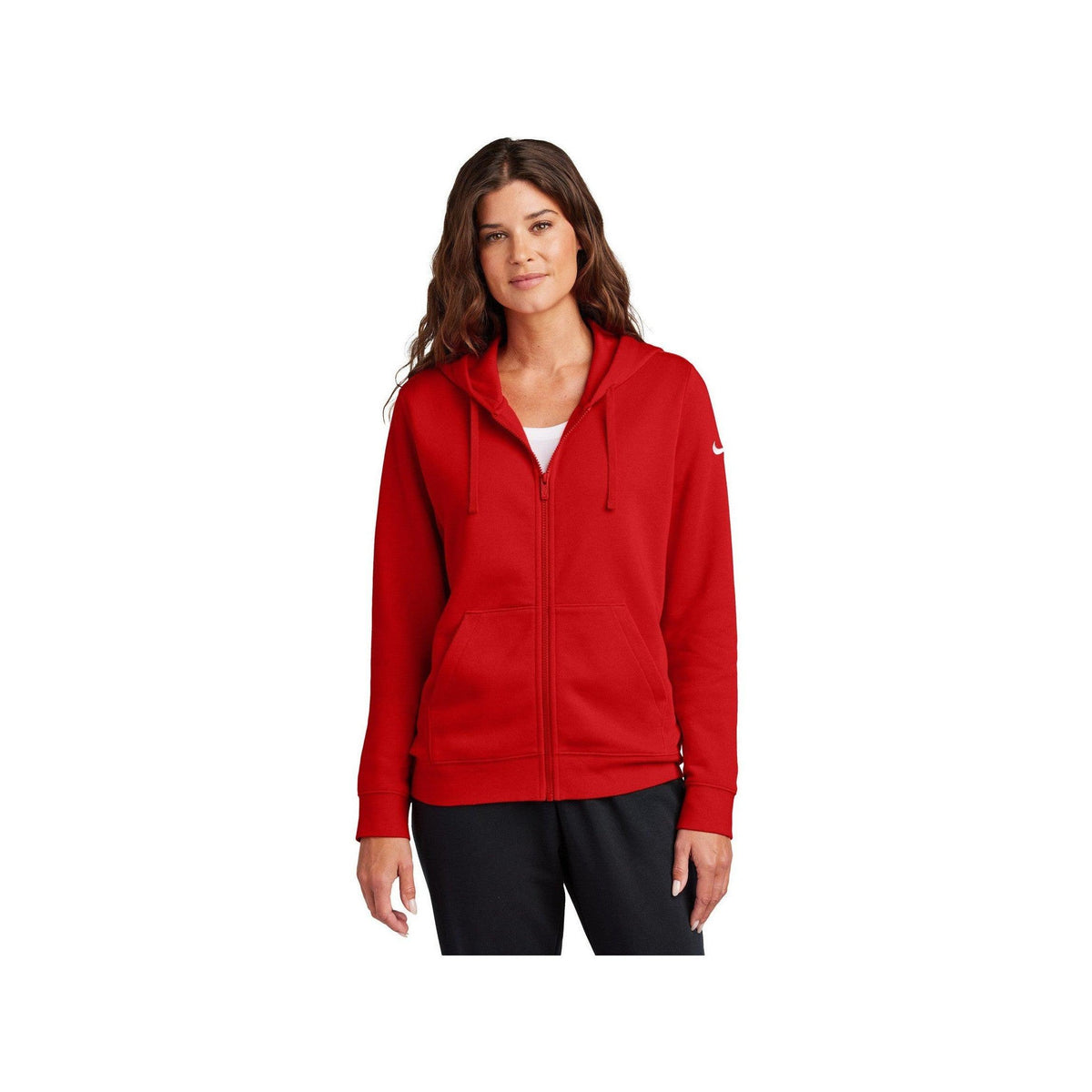 no-logo Nike Ladies Club Fleece Sleeve Swoosh Full-Zip Hoodie-Nike-Thread Logic