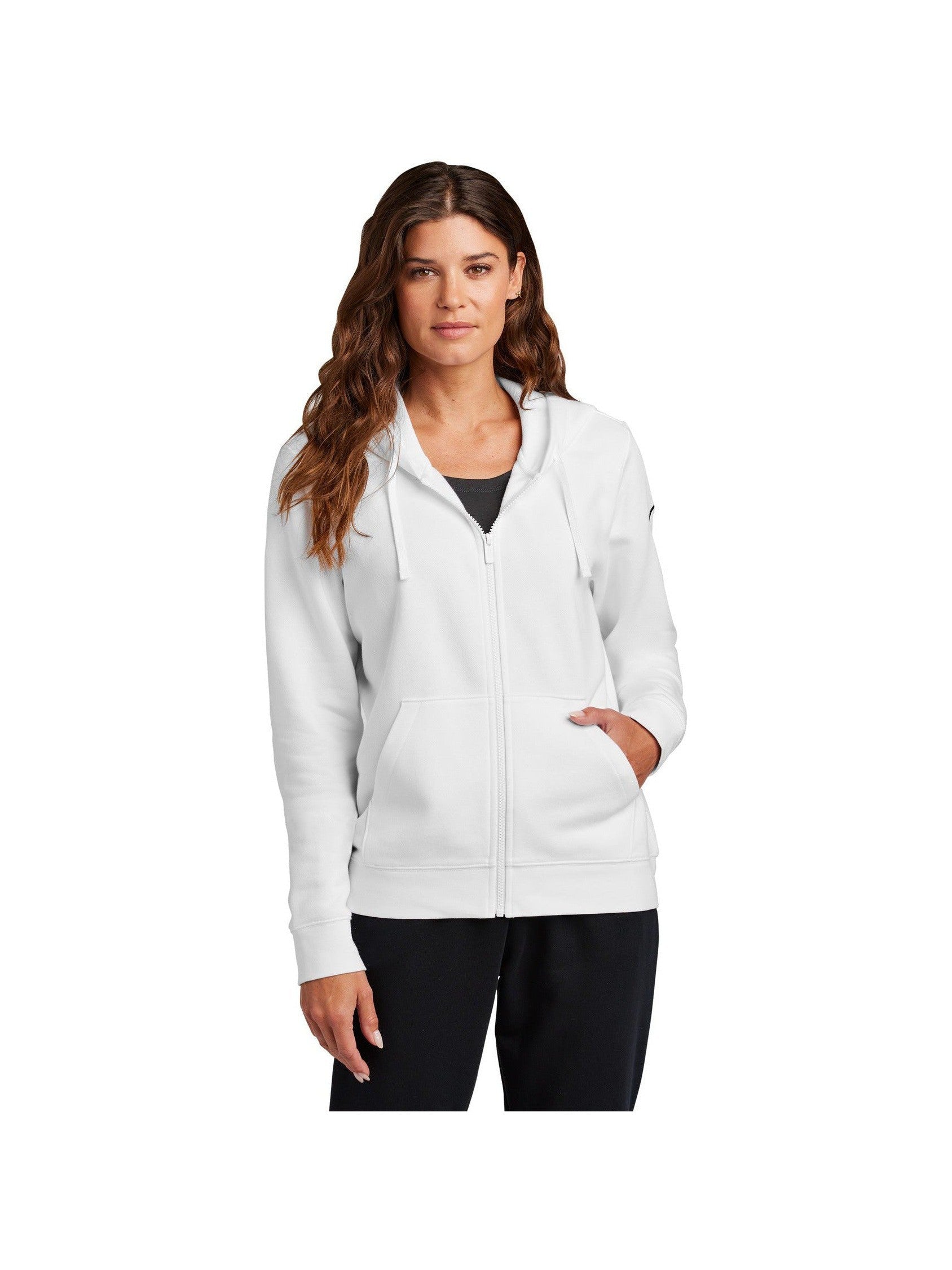 no-logo Nike Ladies Club Fleece Sleeve Swoosh Full-Zip Hoodie-Nike-Thread Logic