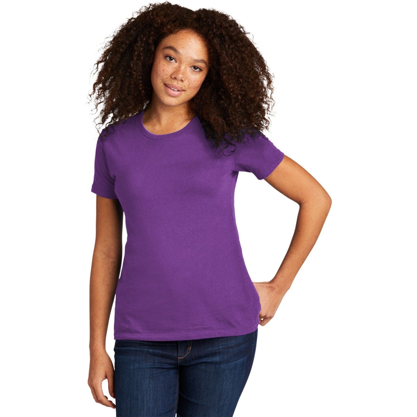 no-logo CLOSEOUT - Next Level Apparel Women's Cotton Tee-Next Level-Purple Berry-XS-Thread Logic