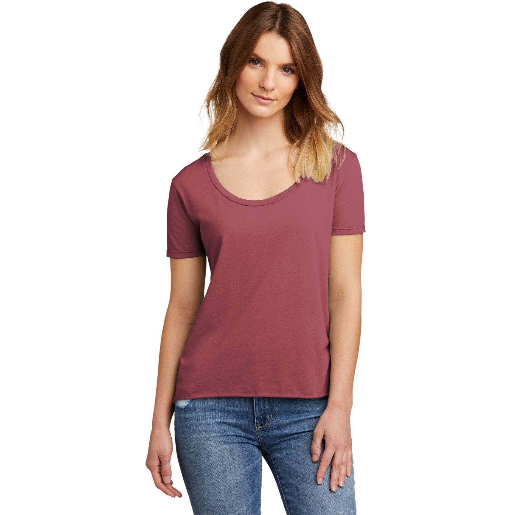 no-logo CLOSEOUT - Next Level Apparel Women's Festival Scoop Neck Tee-Next Level-Smoked Paprika-XS-Thread Logic