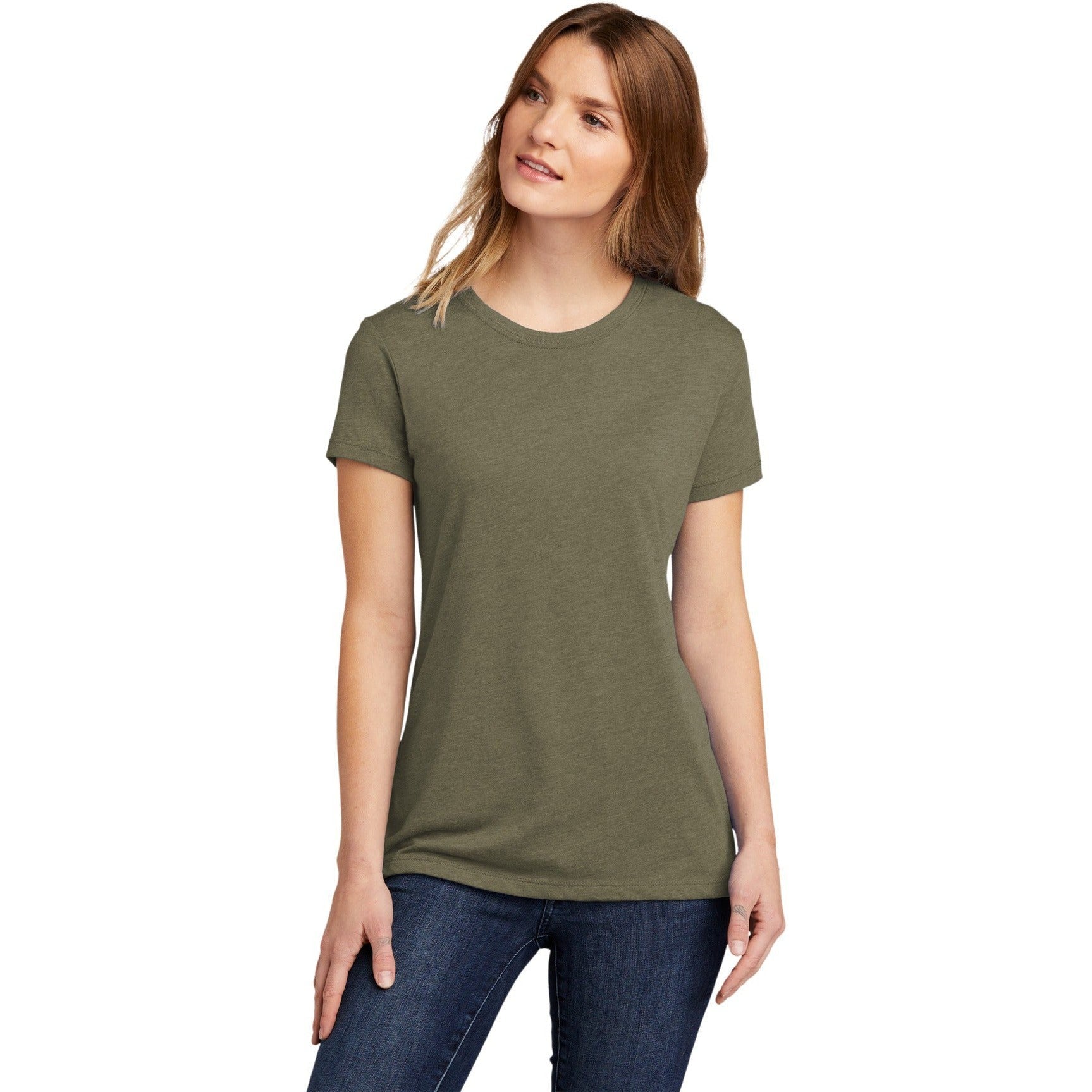 no-logo CLOSEOUT - Next Level Apparel Women's CVC Tee-Next Level-Light Olive-XS-Thread Logic