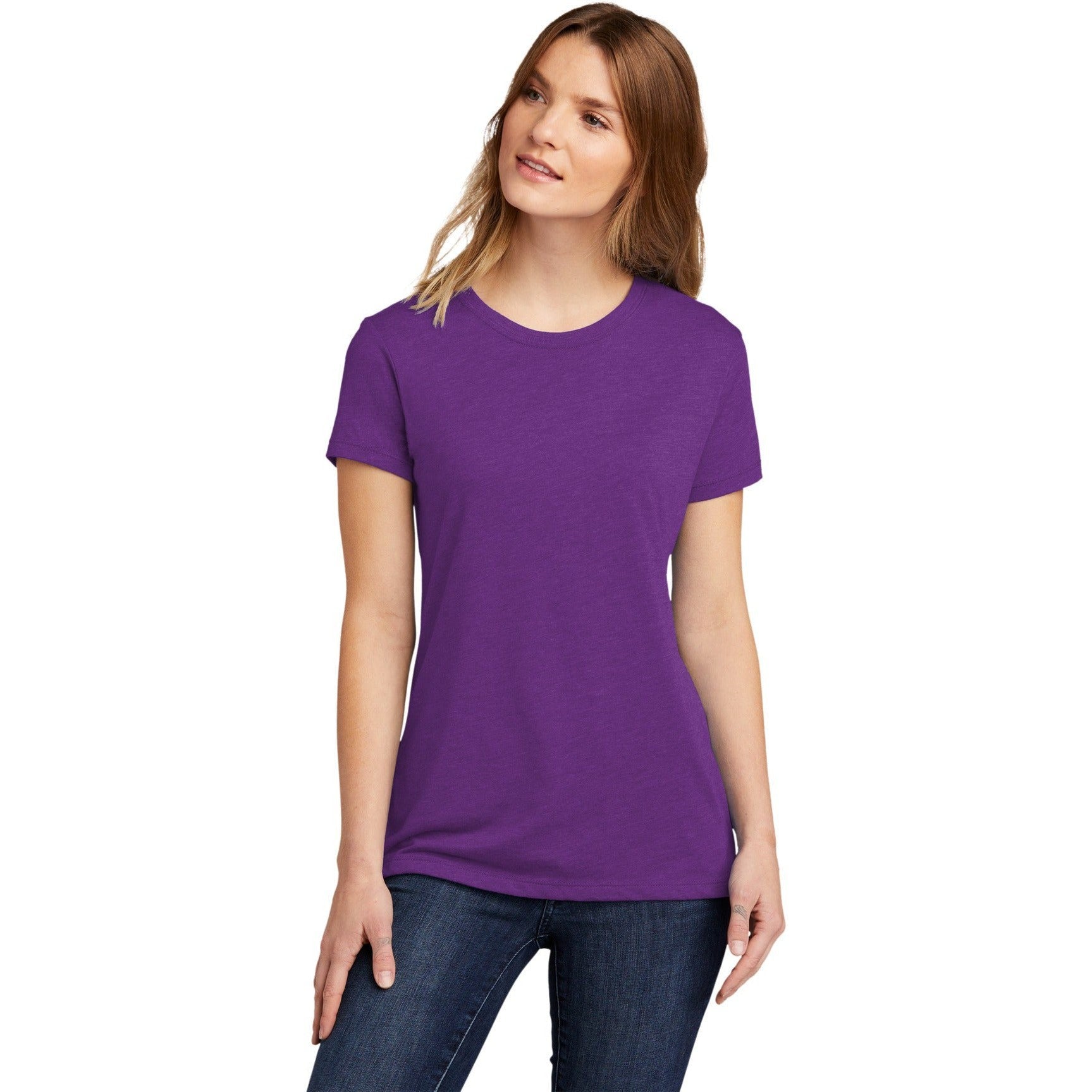 no-logo CLOSEOUT - Next Level Apparel Women's CVC Tee-Next Level-Purple Berry-XS-Thread Logic