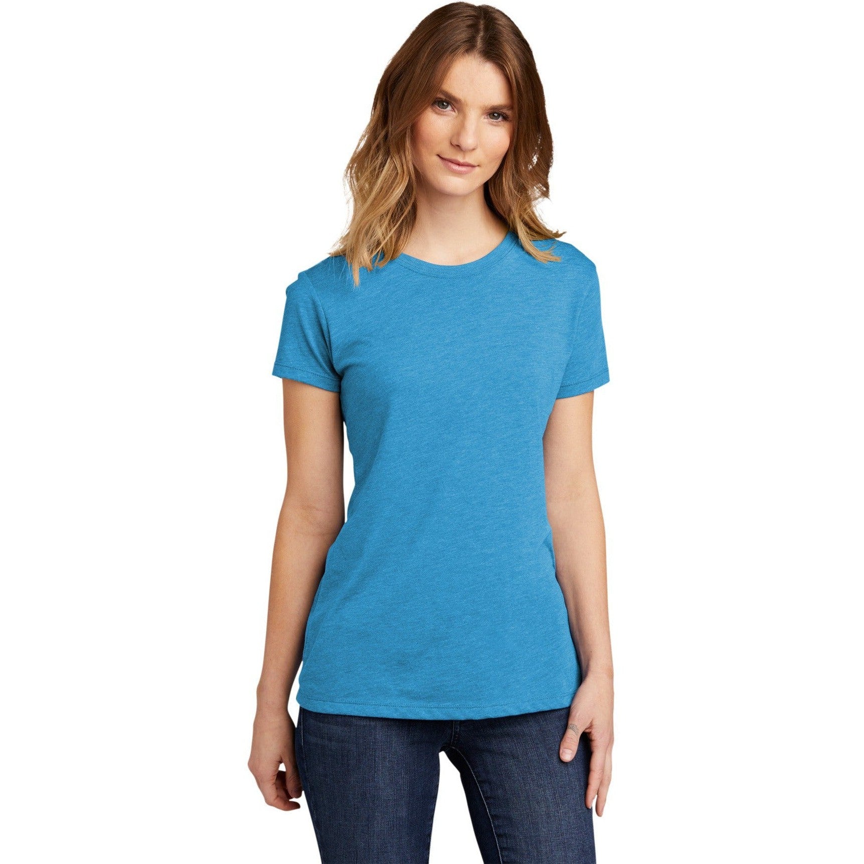 no-logo CLOSEOUT - Next Level Apparel Women's Tri-Blend Tee-Next Level-Vintage Turquoise-M-Thread Logic