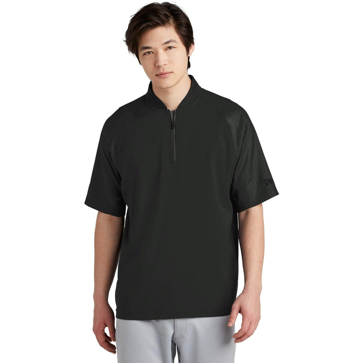 no-logo New Era Cage Short Sleeve 1/4-Zip Jacket-Regular-New Era-Thread Logic