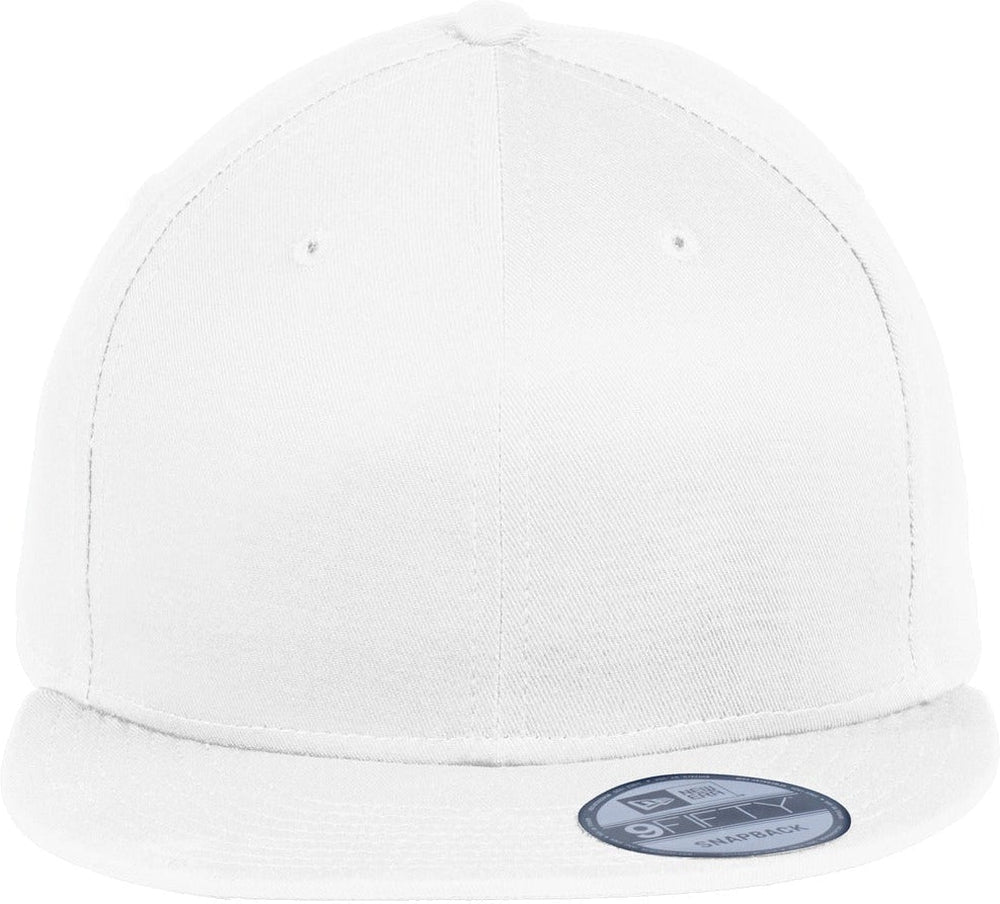 New Era Flat Bill Snapback Cap-Regular-New Era-White-OSFA-Thread Logic