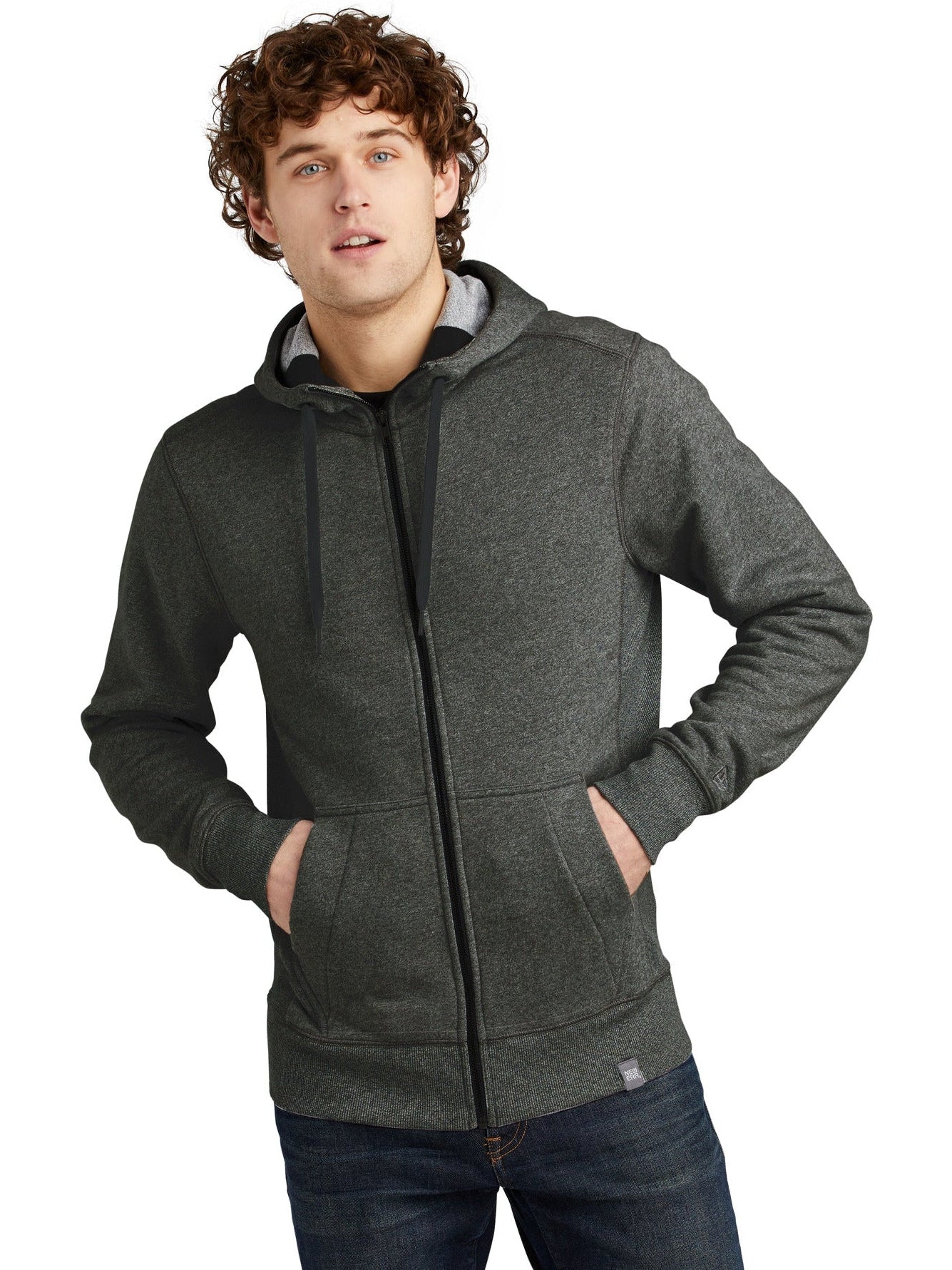 no-logo New Era French Terry Full-Zip Hoodie-Regular-New Era-Thread Logic