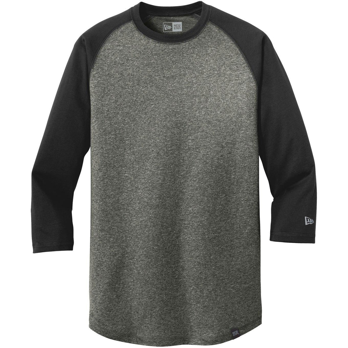 no-logo New Era Heritage 3/4-Sleeve Baseball Raglan Tee-Regular-New Era-Black/Black Twist-S-Thread Logic