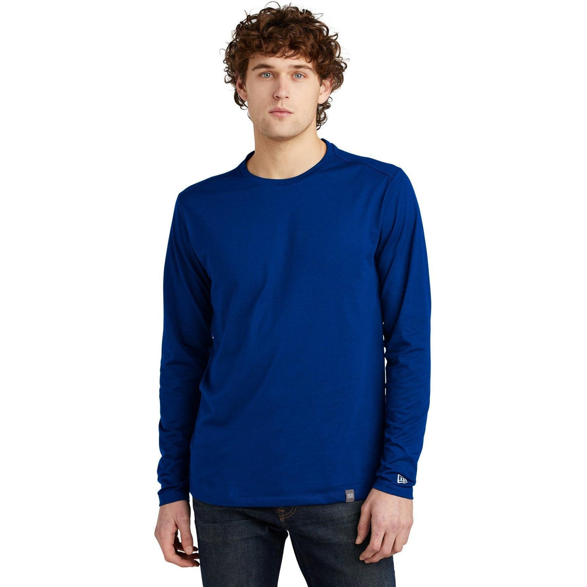 no-logo New Era Heritage Blend Long Sleeve Crew Tee-Regular-New Era-Thread Logic
