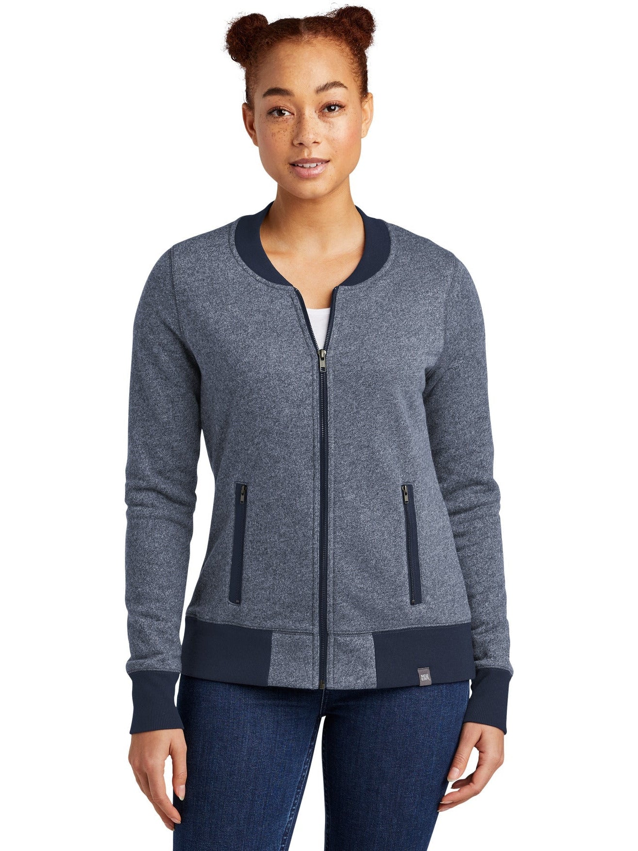 no-logo New Era Ladies French Terry Baseball Full-Zip-Regular-New Era-Thread Logic