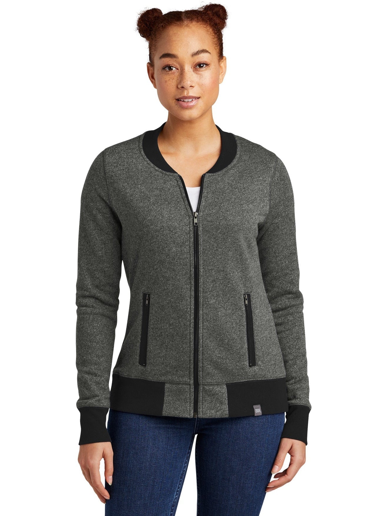 no-logo New Era Ladies French Terry Baseball Full-Zip-Regular-New Era-Thread Logic