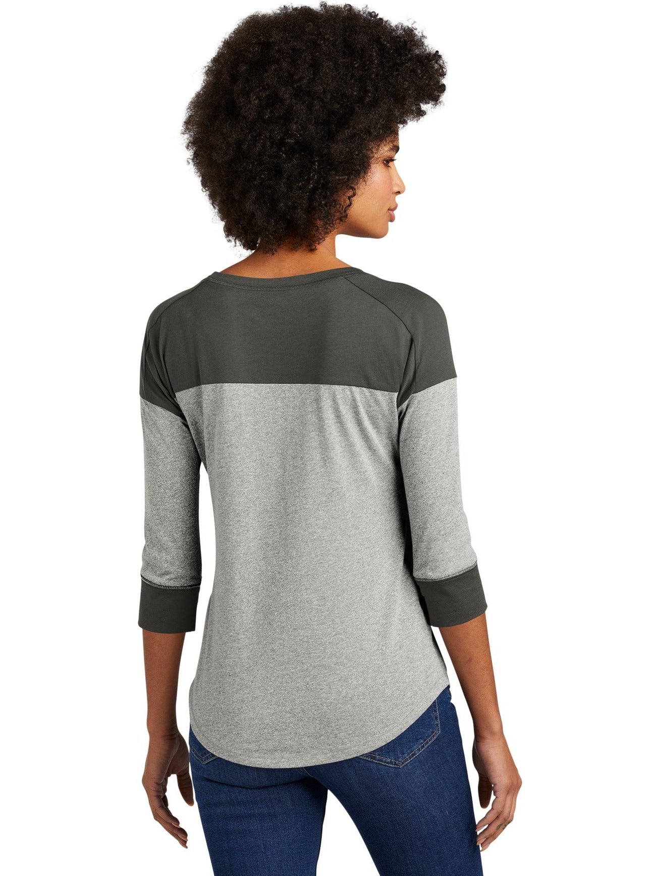 no-logo New Era Ladies Heritage 3/4-Sleeve Baseball Raglan Tee-Regular-New Era-Thread Logic