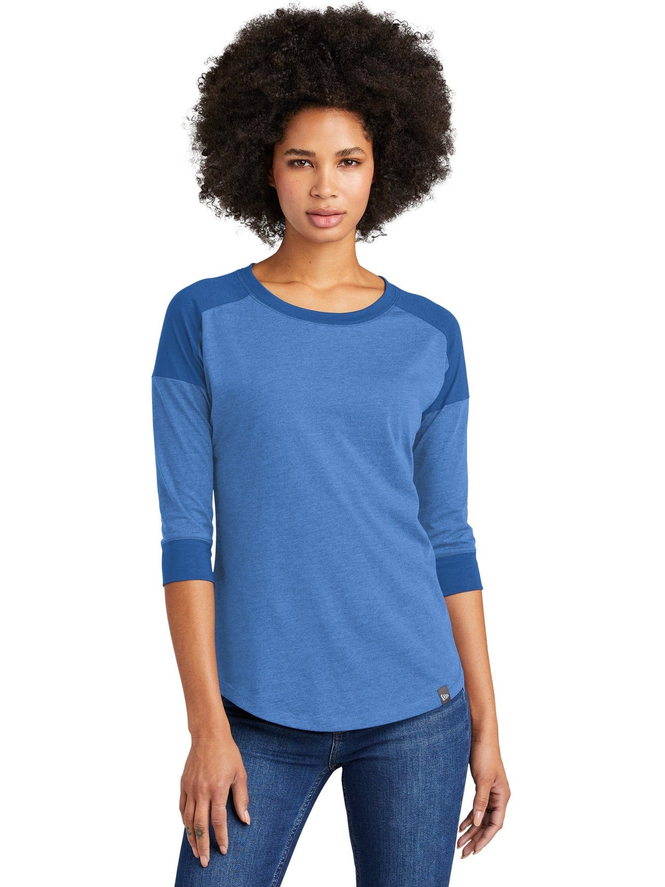 no-logo New Era Ladies Heritage 3/4-Sleeve Baseball Raglan Tee-Regular-New Era-Thread Logic