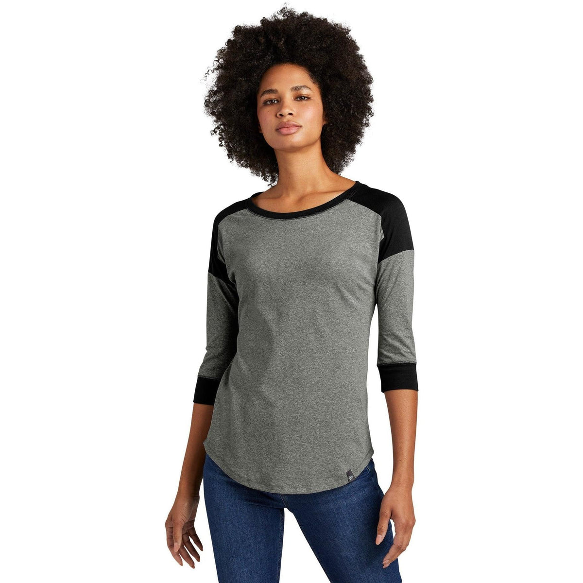no-logo New Era Women's Heritage 3/4-Sleeve Baseball Raglan Tee-Regular-New Era-Thread Logic