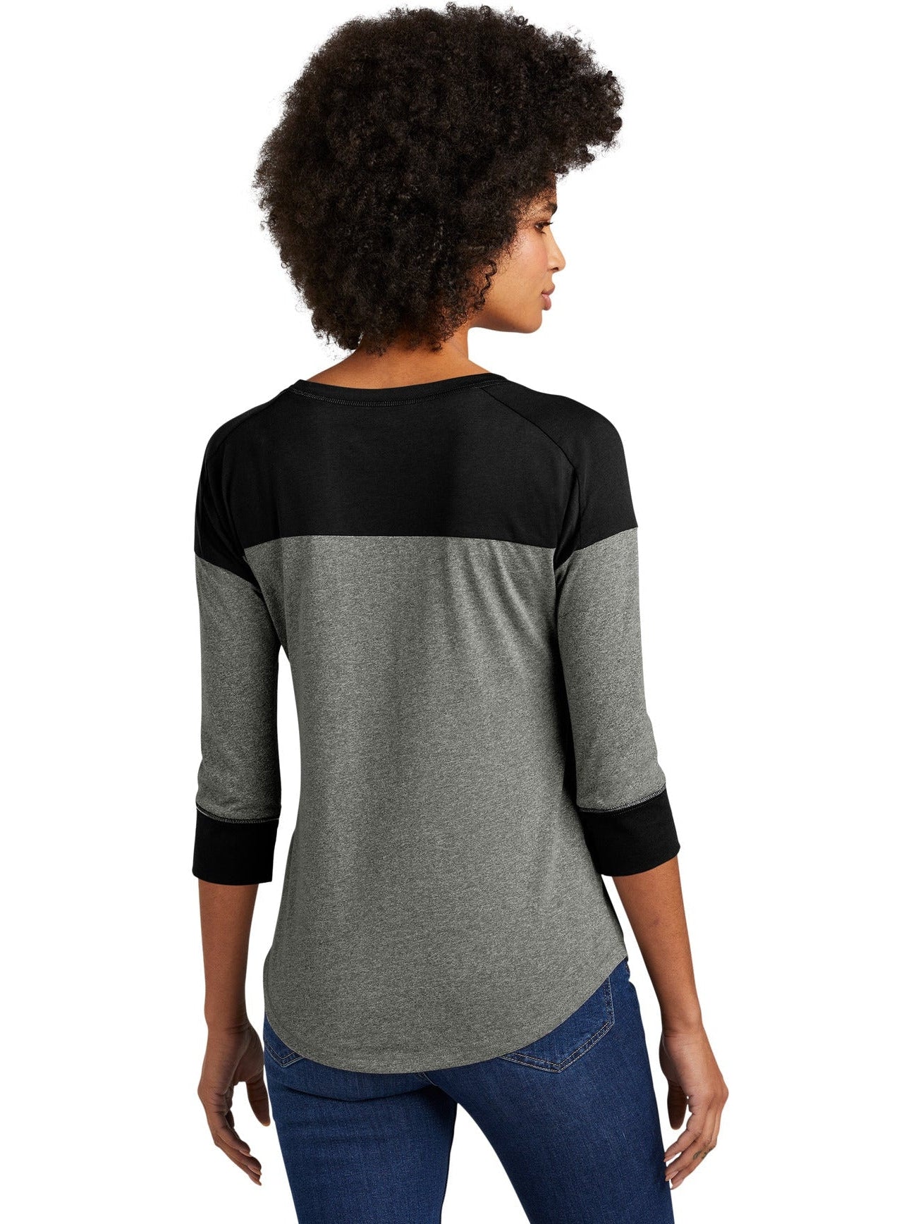 no-logo New Era Ladies Heritage 3/4-Sleeve Baseball Raglan Tee-Regular-New Era-Thread Logic