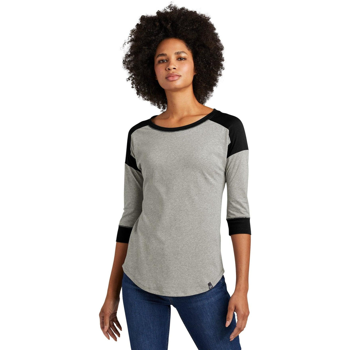 no-logo New Era Women's Heritage 3/4-Sleeve Baseball Raglan Tee-Regular-New Era-Thread Logic