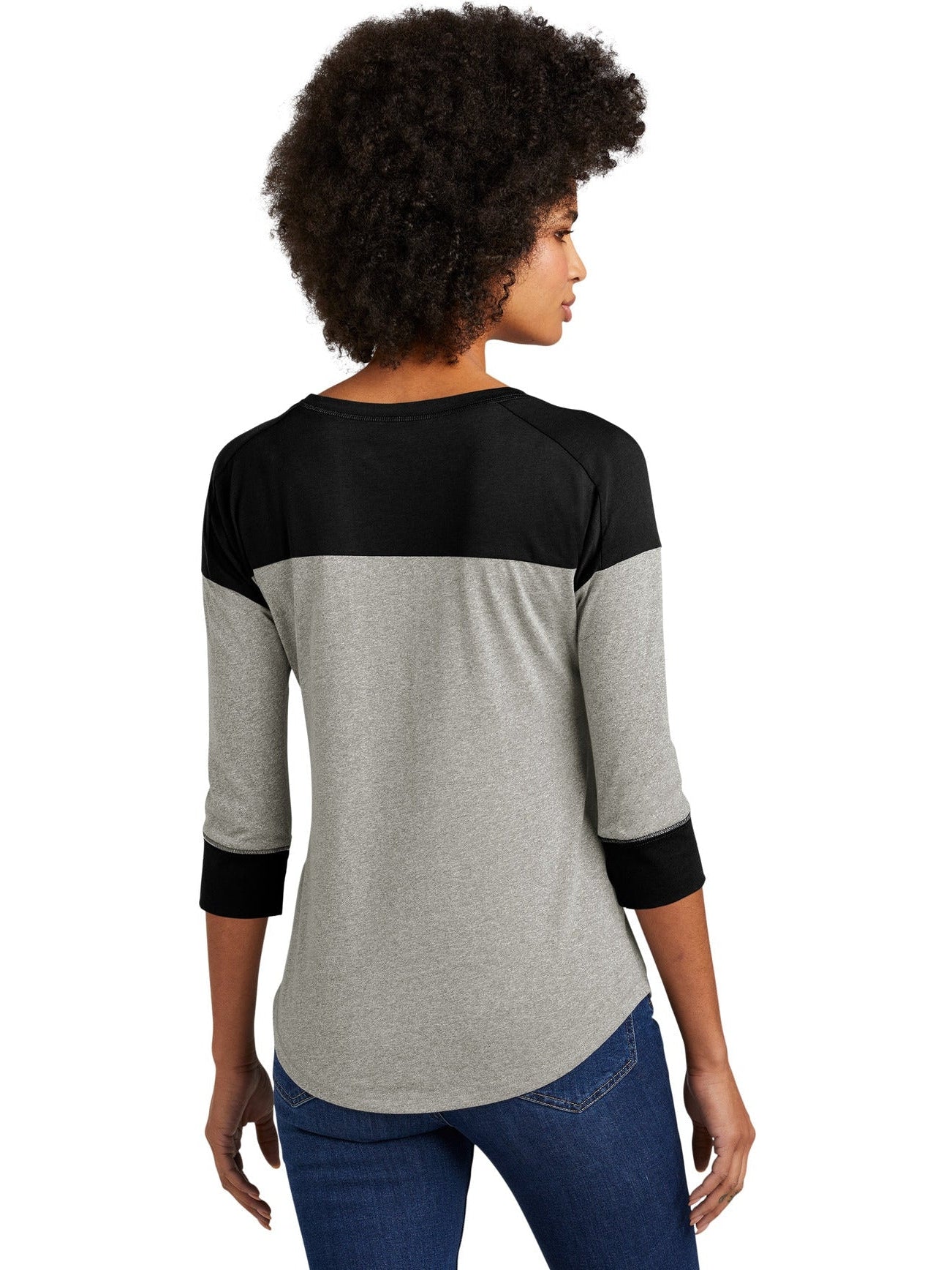 no-logo New Era Ladies Heritage 3/4-Sleeve Baseball Raglan Tee-Regular-New Era-Thread Logic
