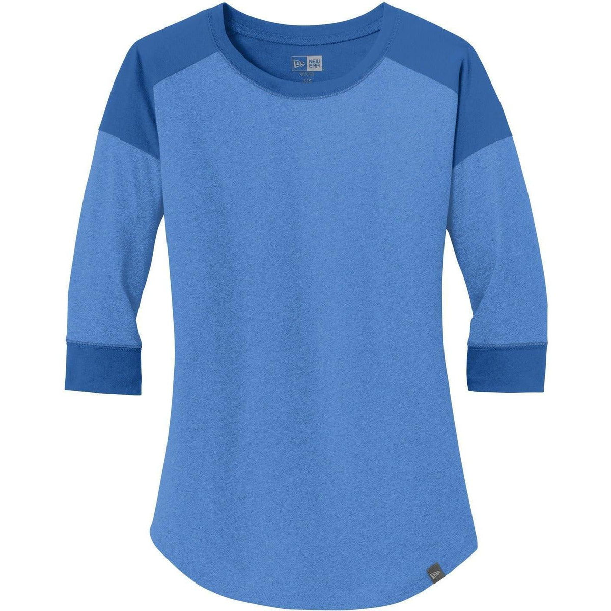 no-logo New Era Women's Heritage 3/4-Sleeve Baseball Raglan Tee-Regular-New Era-Royal/Royal Heather-XS-Thread Logic
