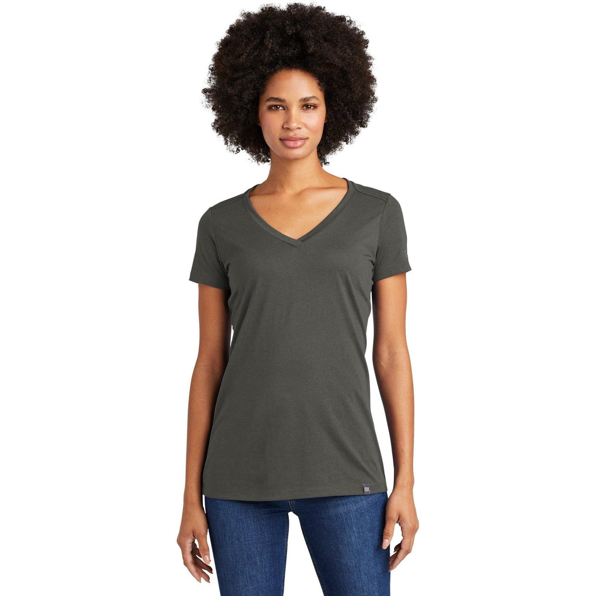 no-logo New Era Ladies Heritage Blend V-Neck Tee-Regular-New Era-Thread Logic