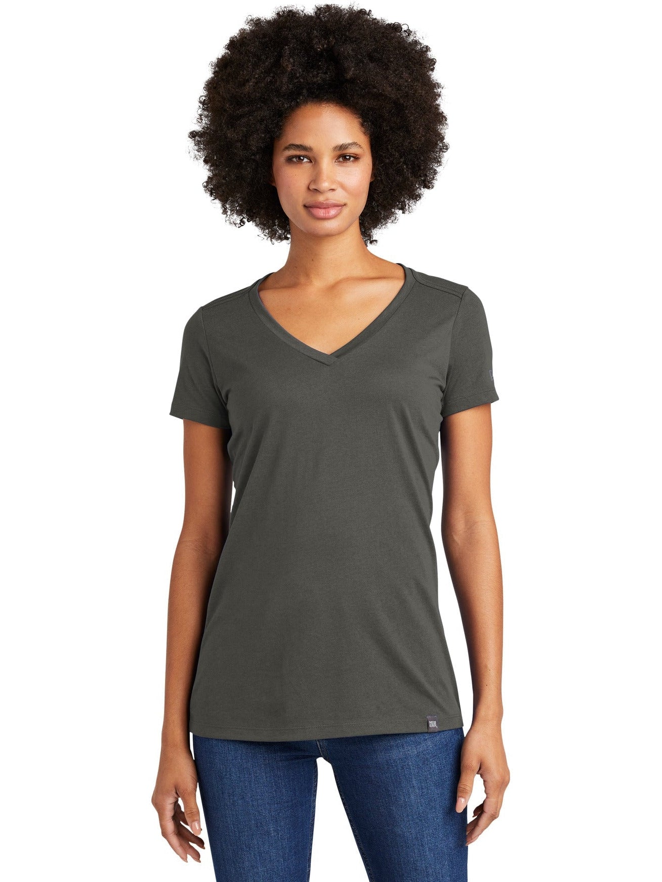 no-logo New Era Ladies Heritage Blend V-Neck Tee-Regular-New Era-Thread Logic