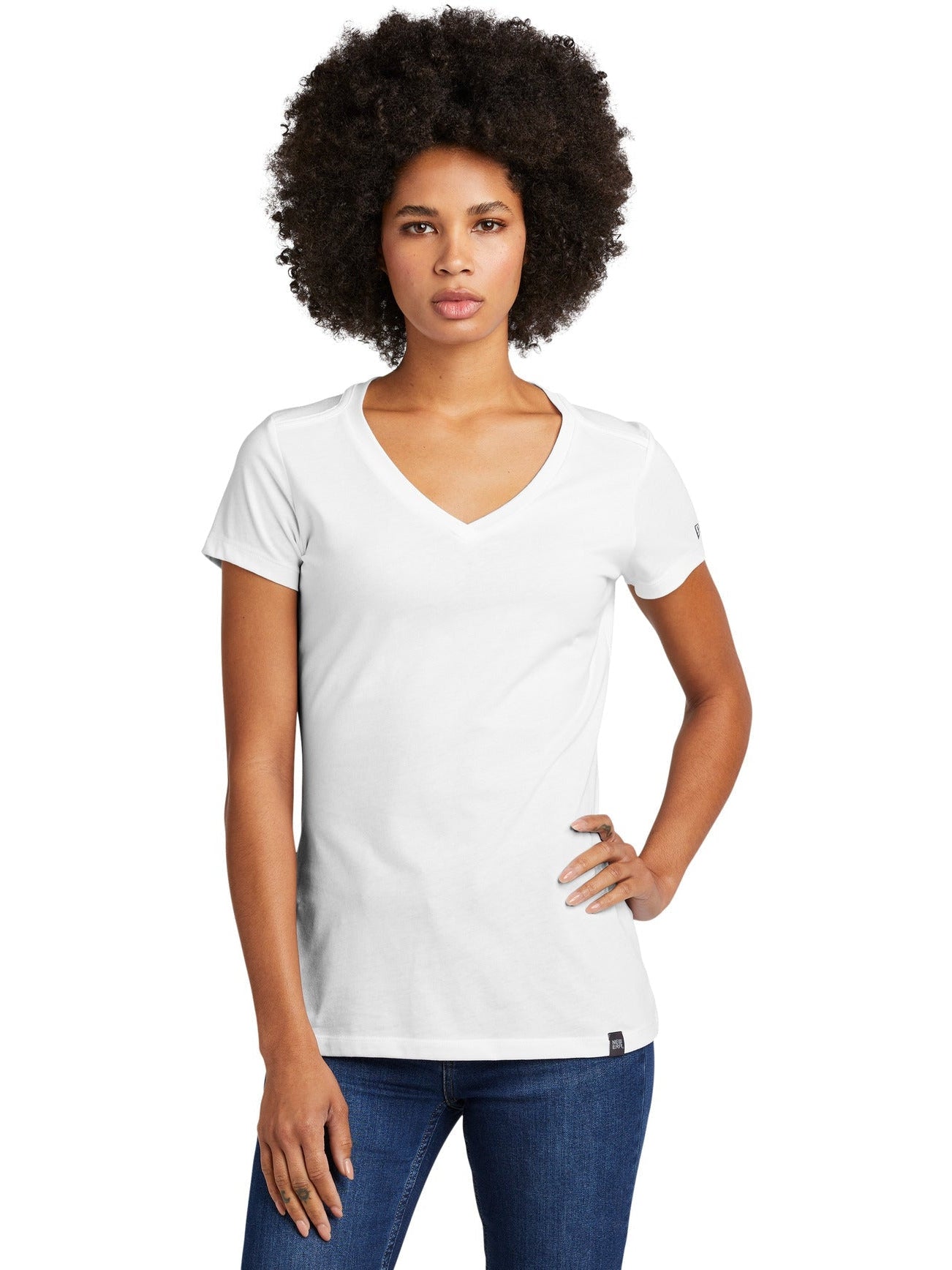 no-logo New Era Ladies Heritage Blend V-Neck Tee-Regular-New Era-Thread Logic