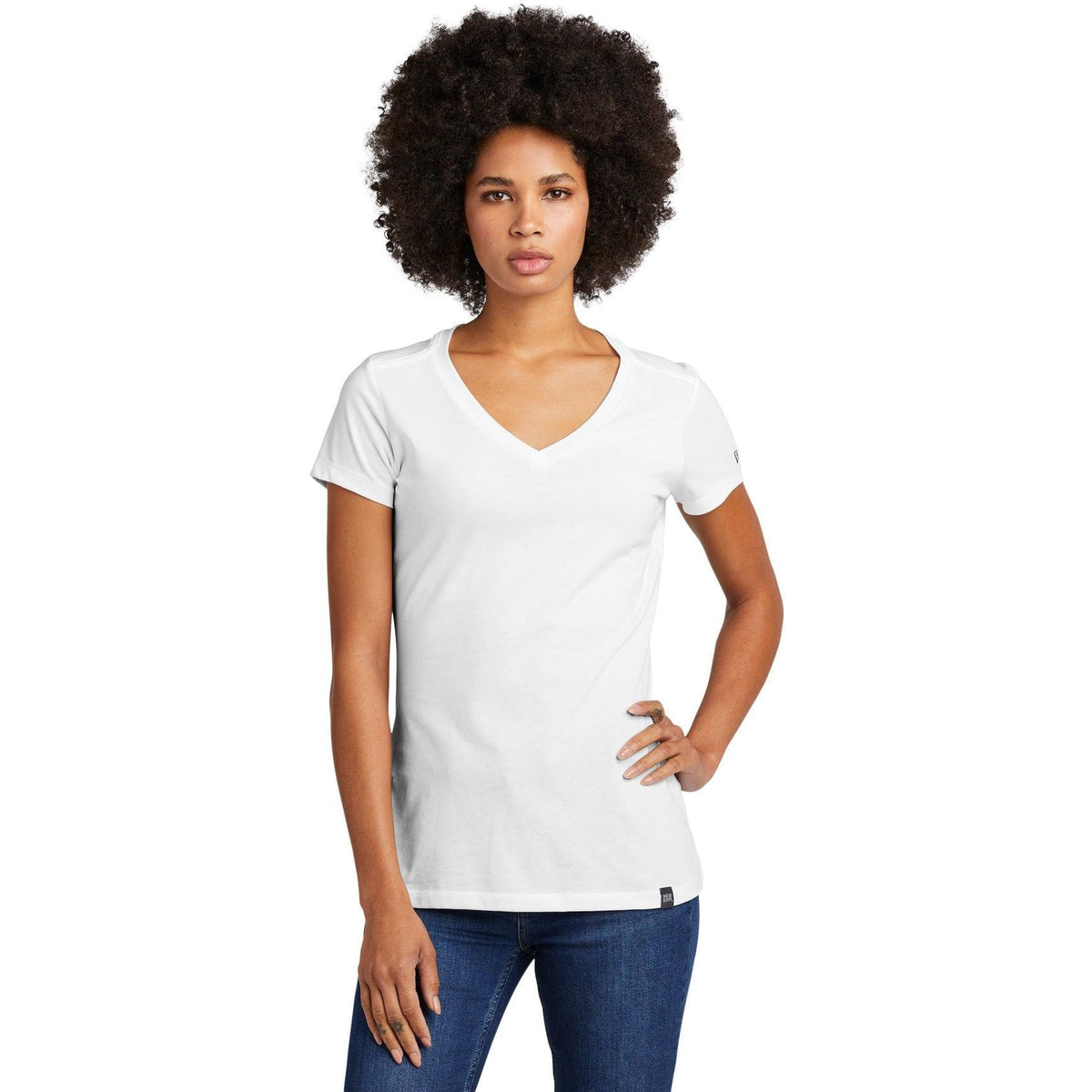 no-logo New Era Ladies Heritage Blend V-Neck Tee-Regular-New Era-Thread Logic