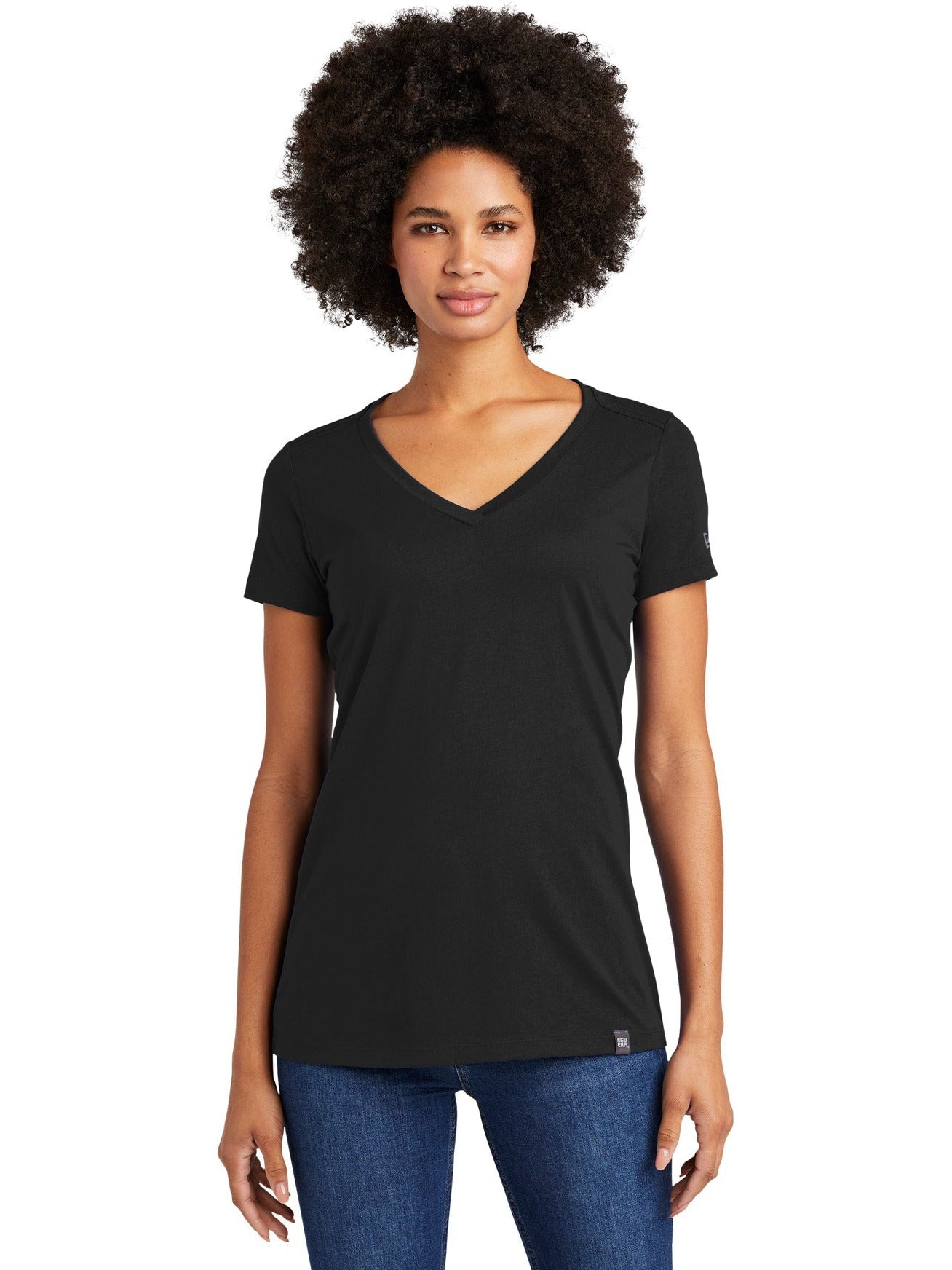 no-logo New Era Ladies Heritage Blend V-Neck Tee-Regular-New Era-Thread Logic
