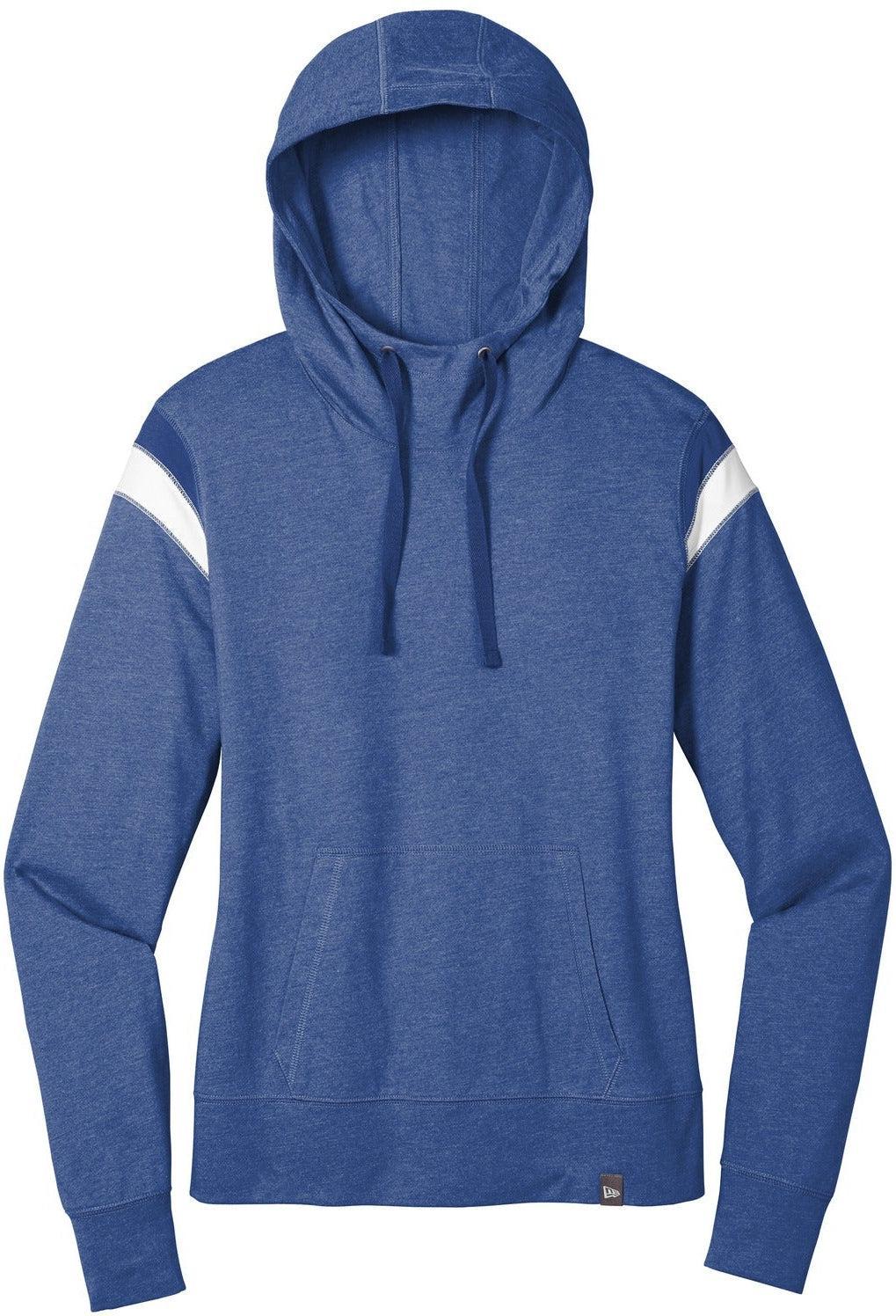 No-Logo CLOSEOUT - New Era Ladies Heritage Blend Varsity Hoodie-Hoodies-New Era-Royal Heather/Royal/White-XS-Thread Logic
