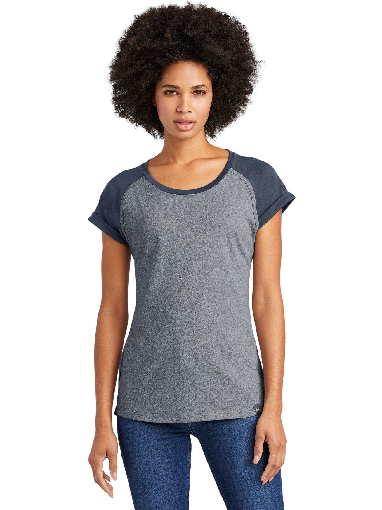 no-logo New Era Ladies Heritage Blend Varsity Tee-Regular-New Era-Thread Logic