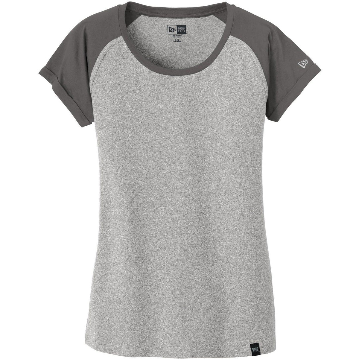 no-logo New Era Women's Heritage Blend Varsity Tee-Polos-New Era-Graphite/Light Graphite Twist-XS-Thread Logic