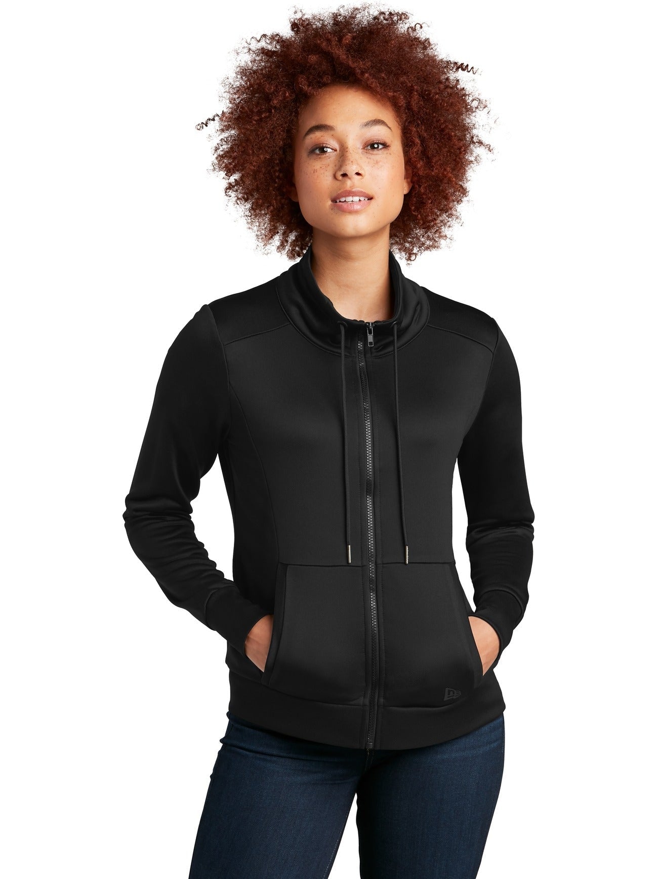 no-logo New Era Ladies Performance Terry Full-Zip Cowl-Regular-New Era-Thread Logic