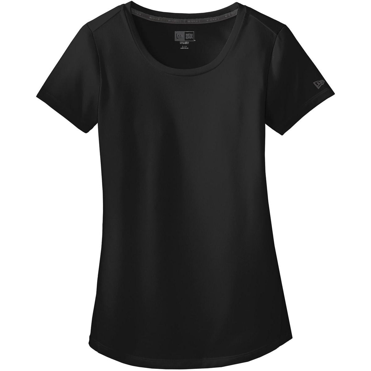 no-logo CLOSEOUT - New Era Ladies Series Performance Scoop Tee-Polos-New Era-Black Solid-S-Thread Logic