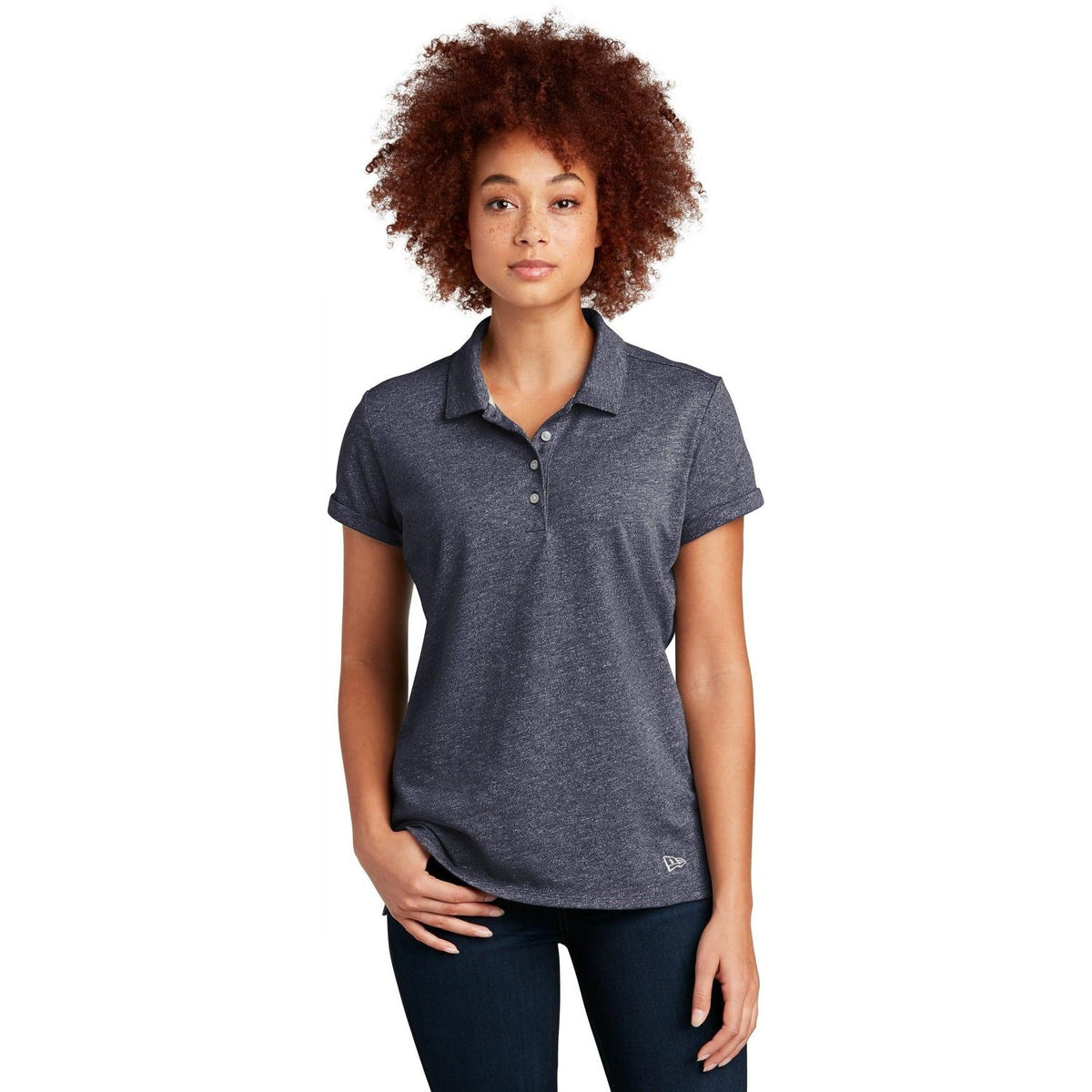 no-logo New Era Women's Slub Twist Polo-Regular-New Era-Thread Logic