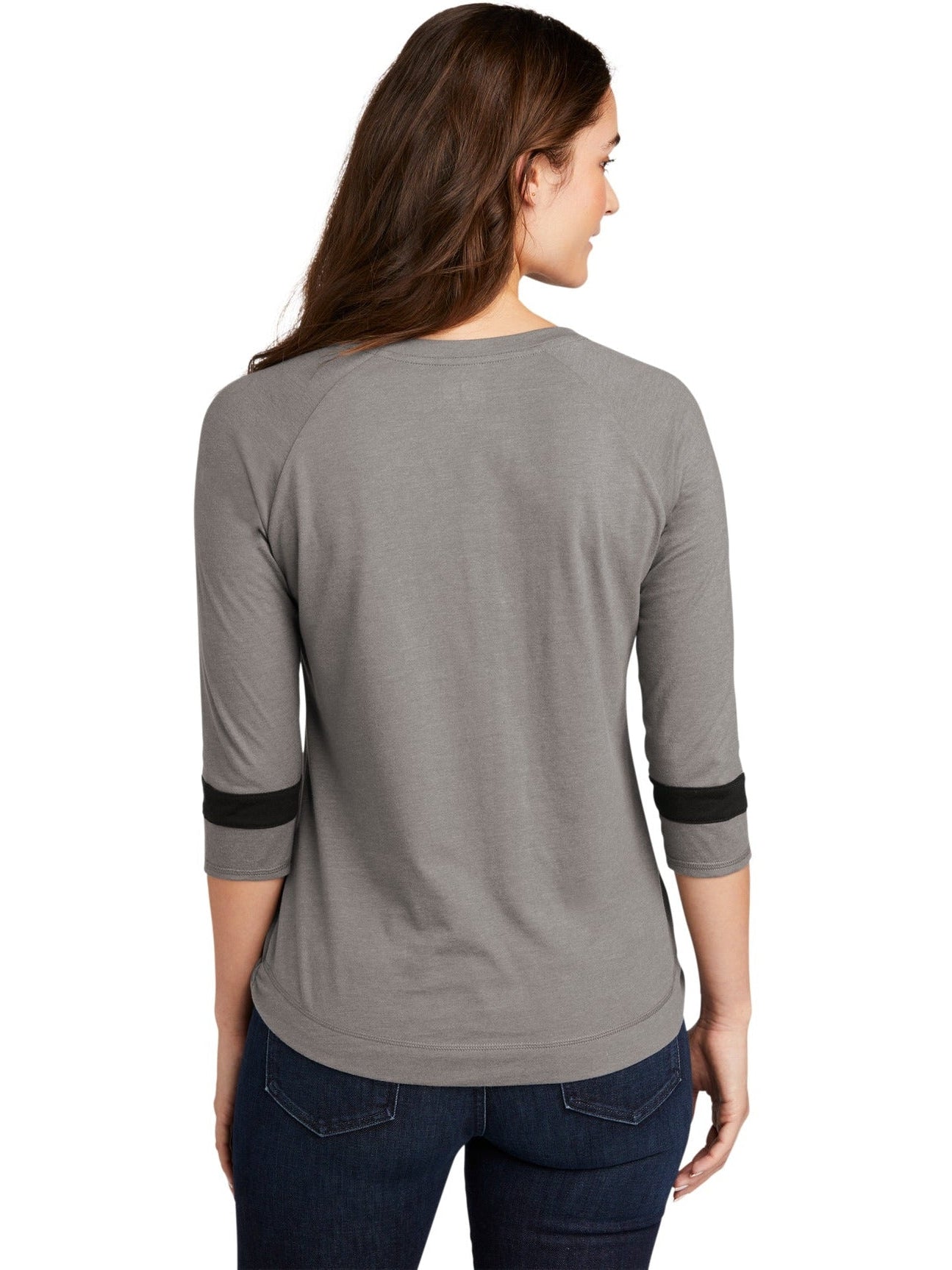 no-logo New Era Ladies Tri-Blend 3/4-Sleeve Tee-Regular-New Era-Thread Logic