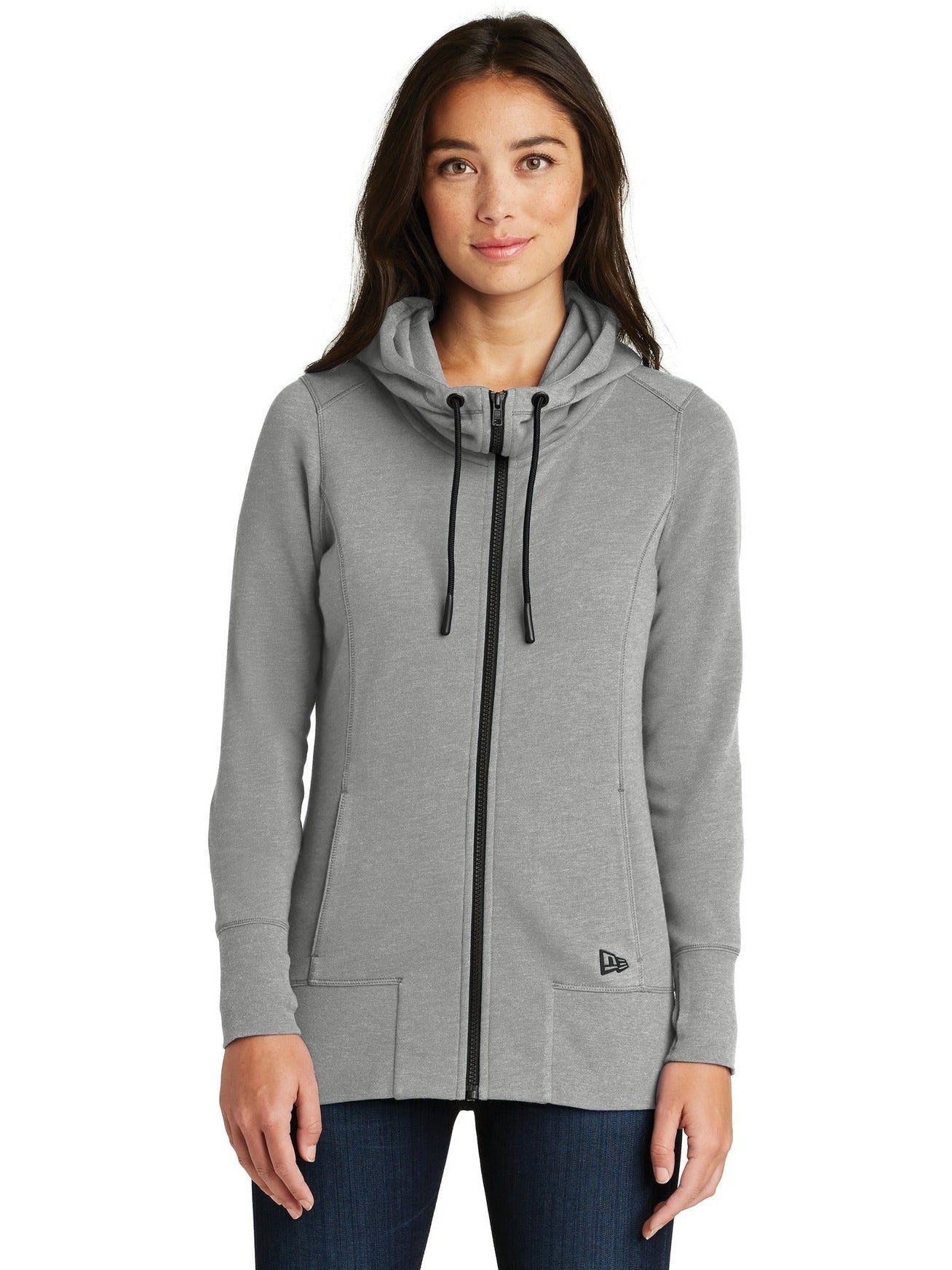 no-logo New Era Ladies Tri-Blend Fleece Full-Zip Hoodie-Regular-New Era-Thread Logic
