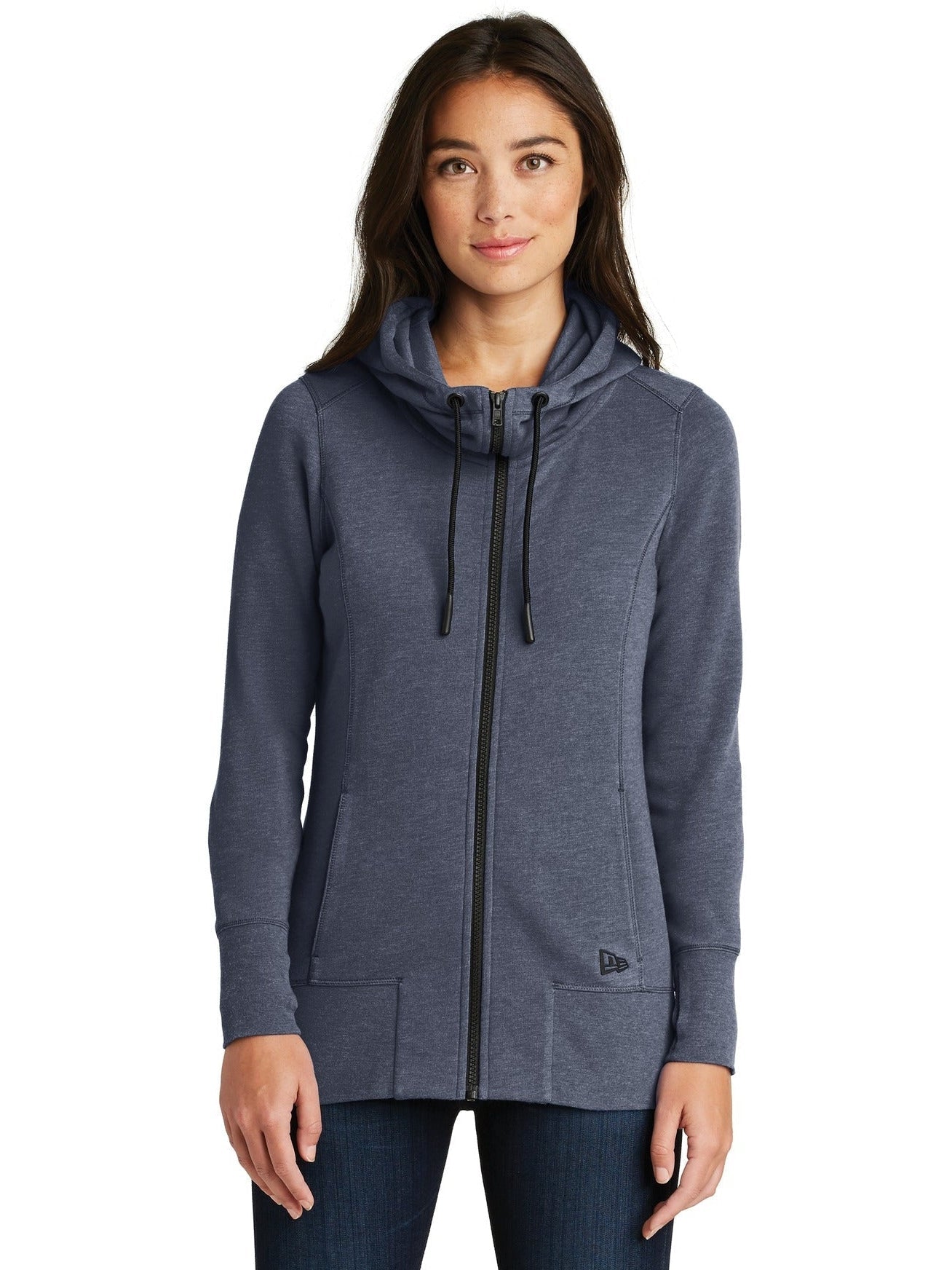 no-logo New Era Ladies Tri-Blend Fleece Full-Zip Hoodie-Regular-New Era-Thread Logic