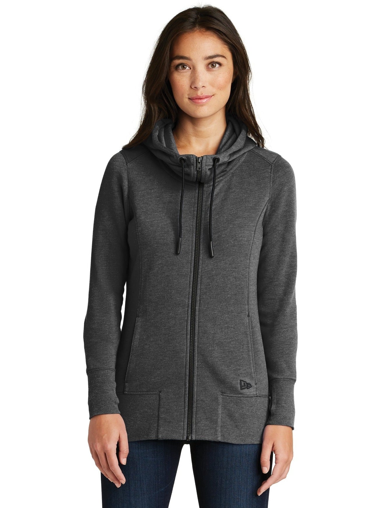 no-logo New Era Ladies Tri-Blend Fleece Full-Zip Hoodie-Regular-New Era-Thread Logic